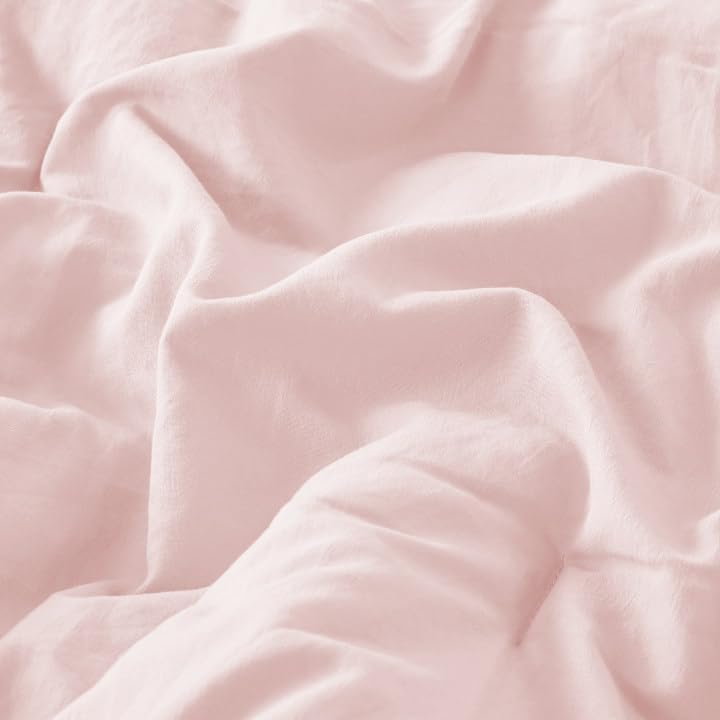 Codi Blush Twin Comforter Set for Girls - Boho Aesthetic Pom Fringe Design Cute Bedding, Soft Washed Microfiber Blush Bed Sets, Lightweight Chic,1 Comforter & 1 Pillowcase