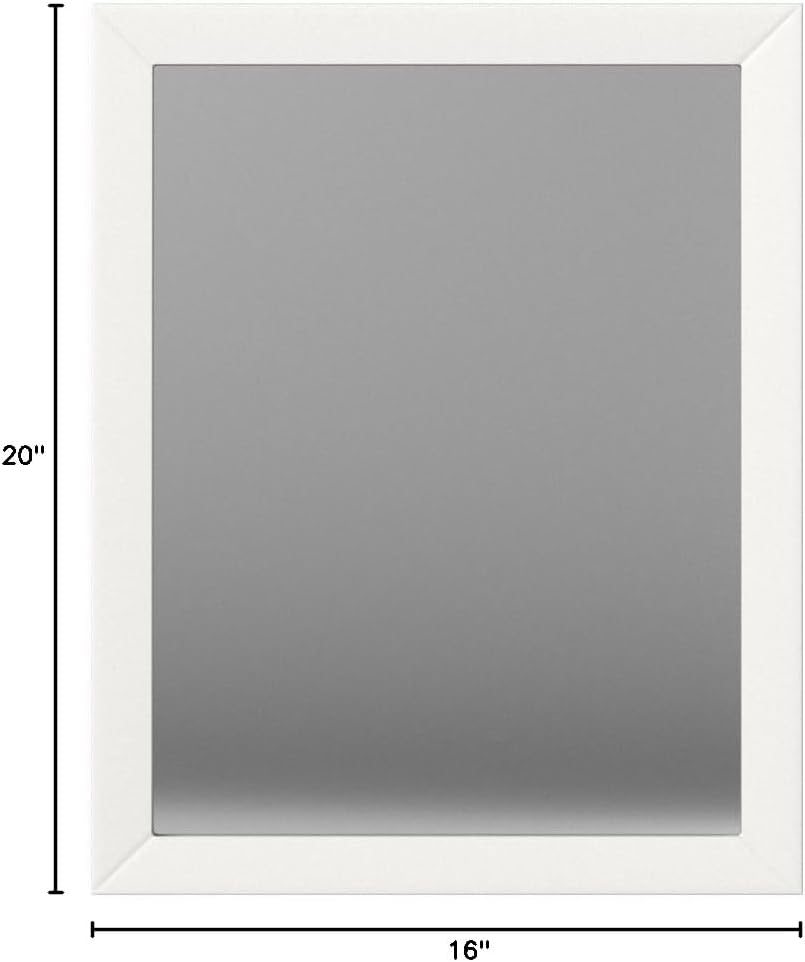 Amazon Basics Rectangular Wall Mount Mirror 16" x 20", Standard Trim, White