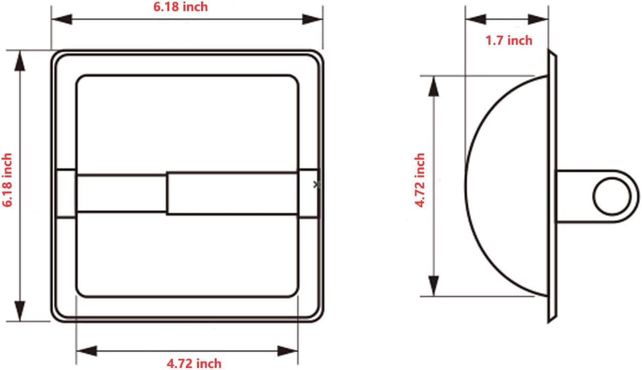 Matte Black Recessed Toilet Paper Holder/Tissue Paper Holder Stainless Steel Toilet Paper Holder in Wall for Bathroom Accessories Rear Mounting Bracket Included