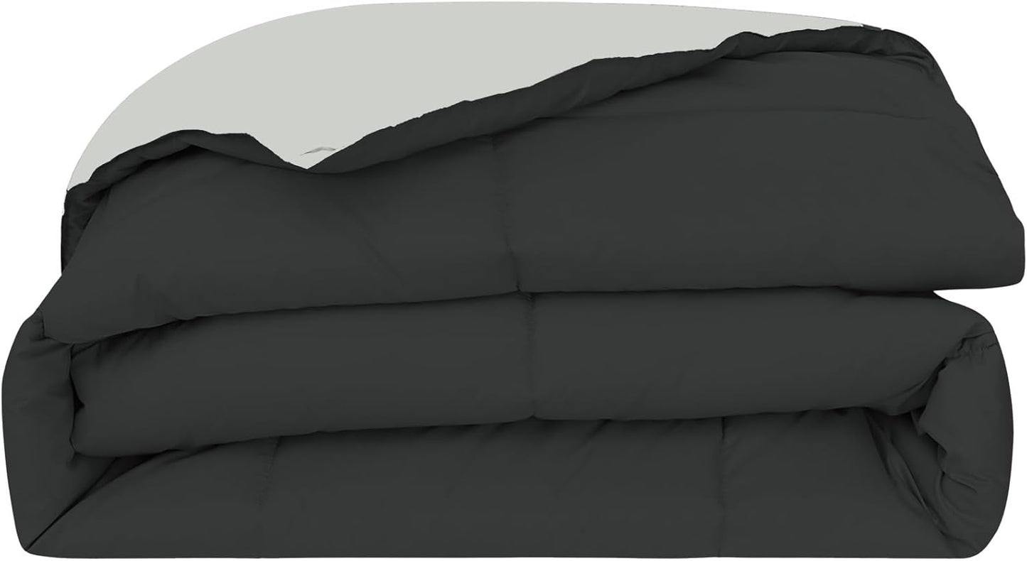 Modern Threads Down Alternative Reversible Comforter Black/Silver Twin