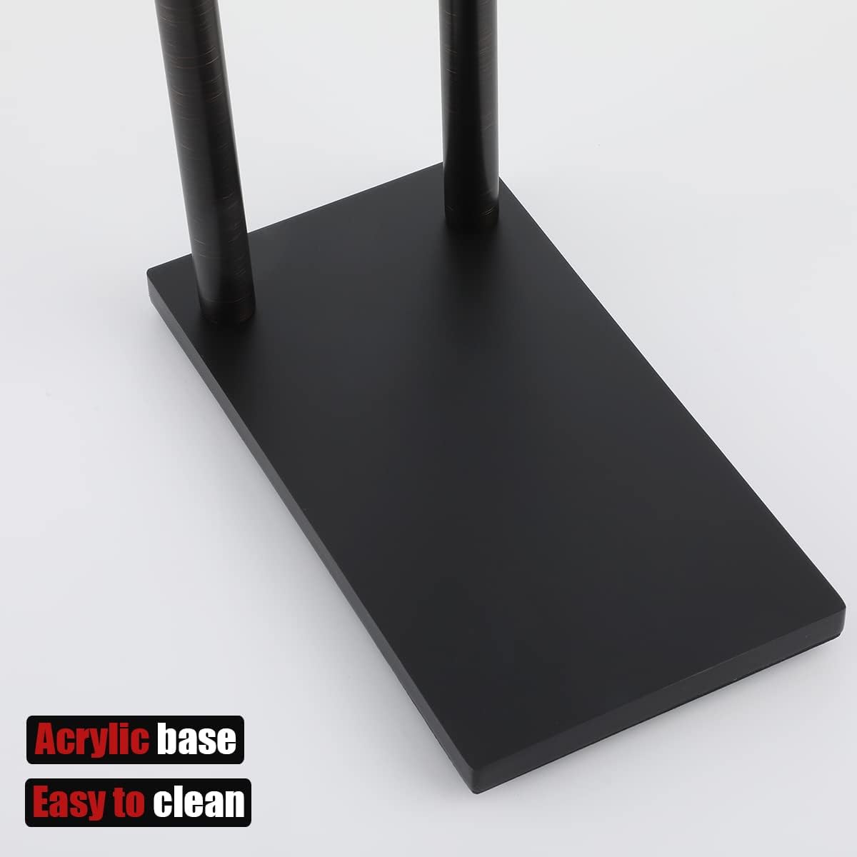 JQK Hand Towel Holder Stand Oil Rubbed Bronze, Modern Tree Rack Free Standing for Countertop with 12 Inch 2 Bars, 304 Stainless Steel ORB, HTT172-ORB