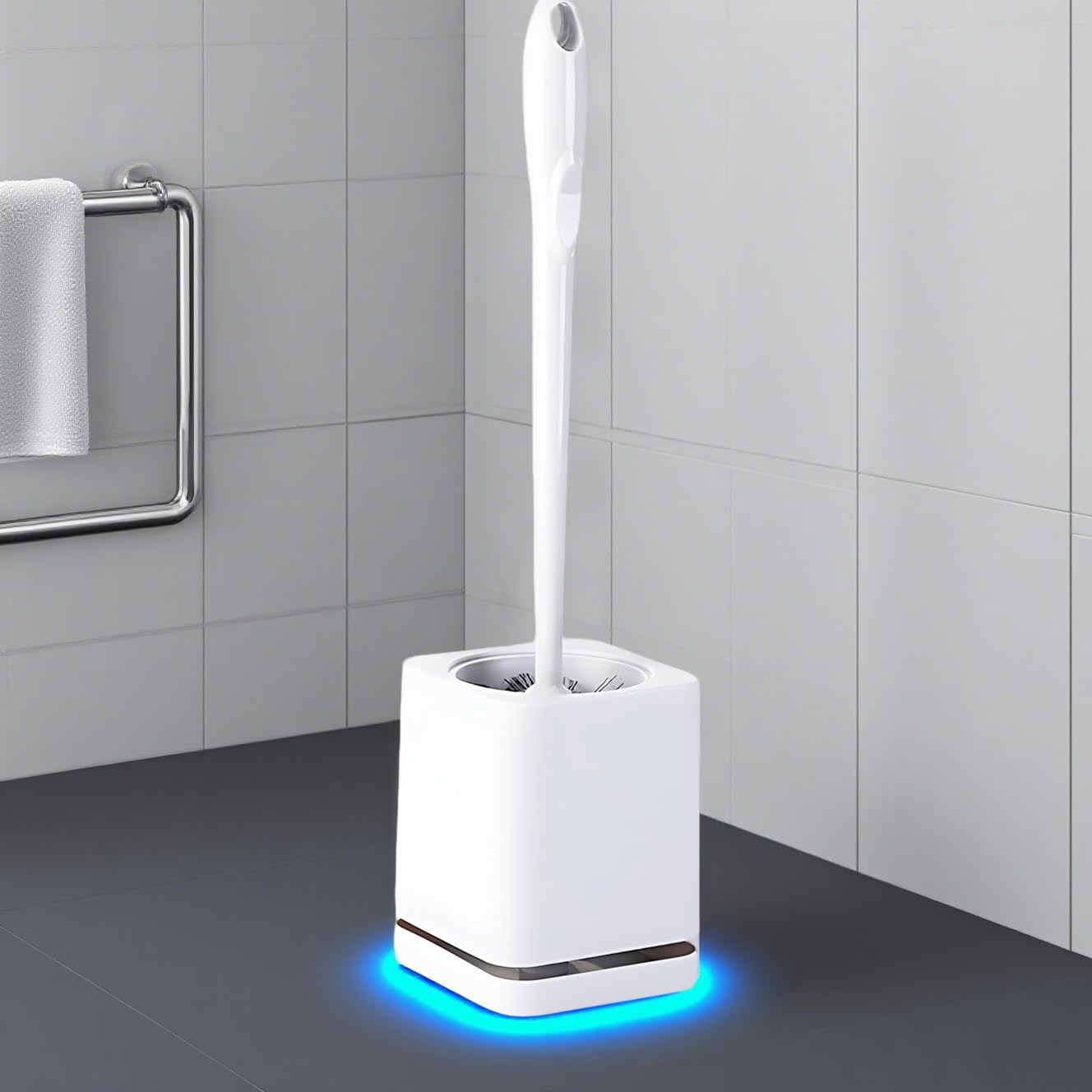 Toilet Brush and Holder Set, Durable Polypropylene with Ventilated Base and Ergonomic Handle for Effective Bathroom Cleaning and Storage