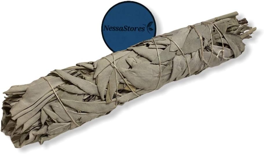 NESSASTORES - California White Sage Smudge Stick Incense 8"-9" Bundle #JC-010 (4 pcs)
