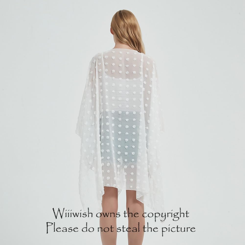 Women's Bohemian Floral Chiffon Beach Cover up Swimsuit Kimono Summer Swimwear Cardigans