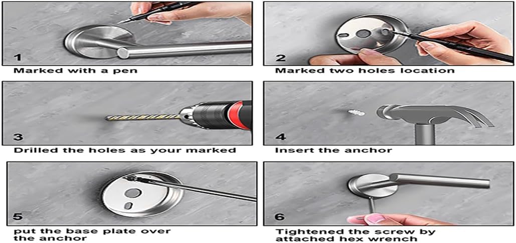 10sets Towel bar Sets, Includes 2Pcs 23.6 inch Towel bar,2Pcs Towel Hook,2Pcs Towel Ring,2Pcs Toilet Paper Holder-Matte Black