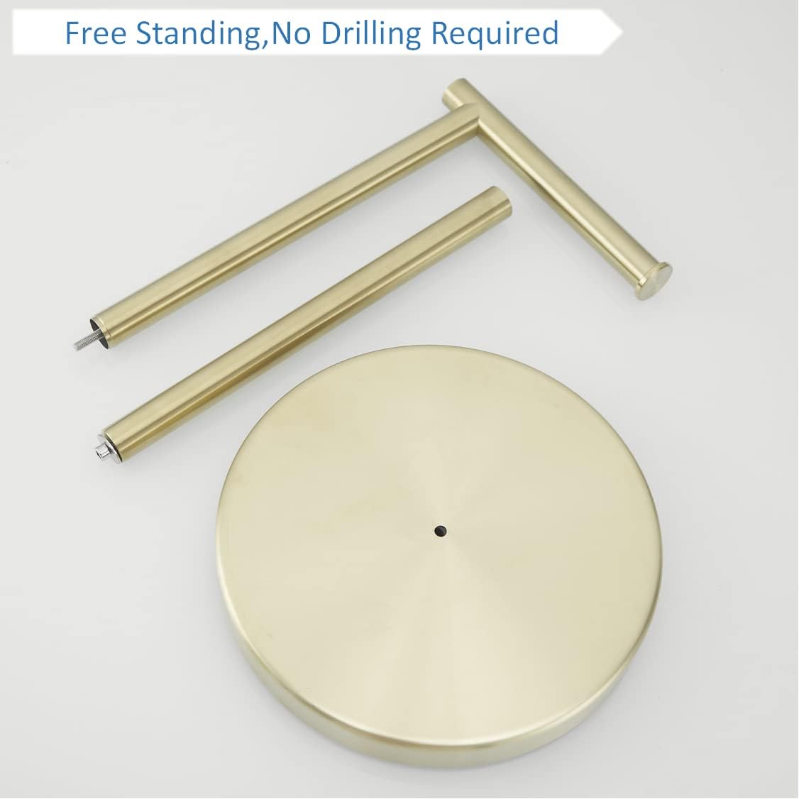 Free Standing Toilet Paper Holder Stand,Gold Bathroom Roll Tissue Dispenser,Rustproof Base SUS 304 Stainless Steel (Brushed Gold) SHUNLI