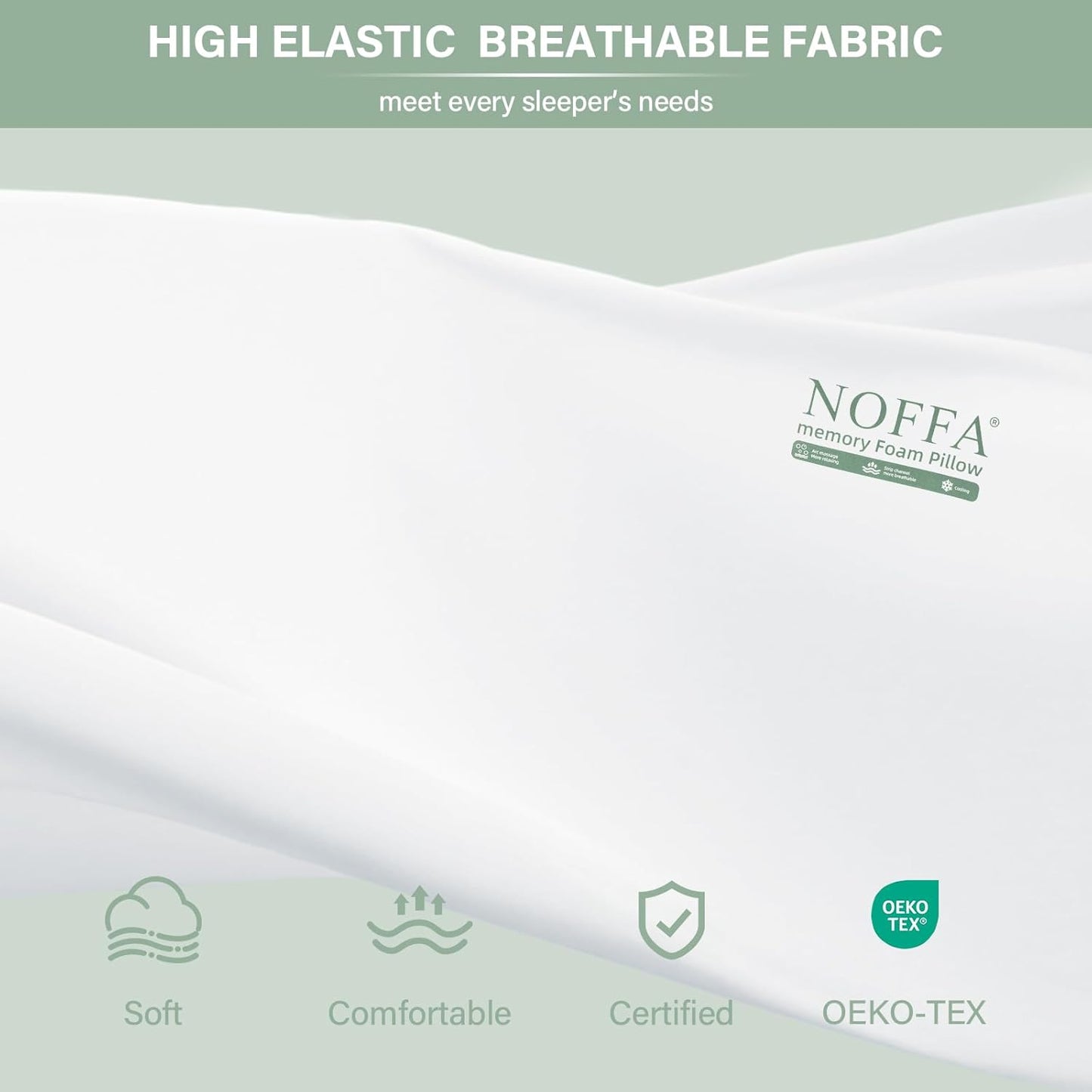 2 Pack Cervical Neck Pillow for Neck Pain Relief, Contour Memory Foam Pillows, Cooling Ergonomic Pillows for Sleeping Side, Back & Stomach Sleepers, Breathable Bed Pillows Neck Support, Medium Soft