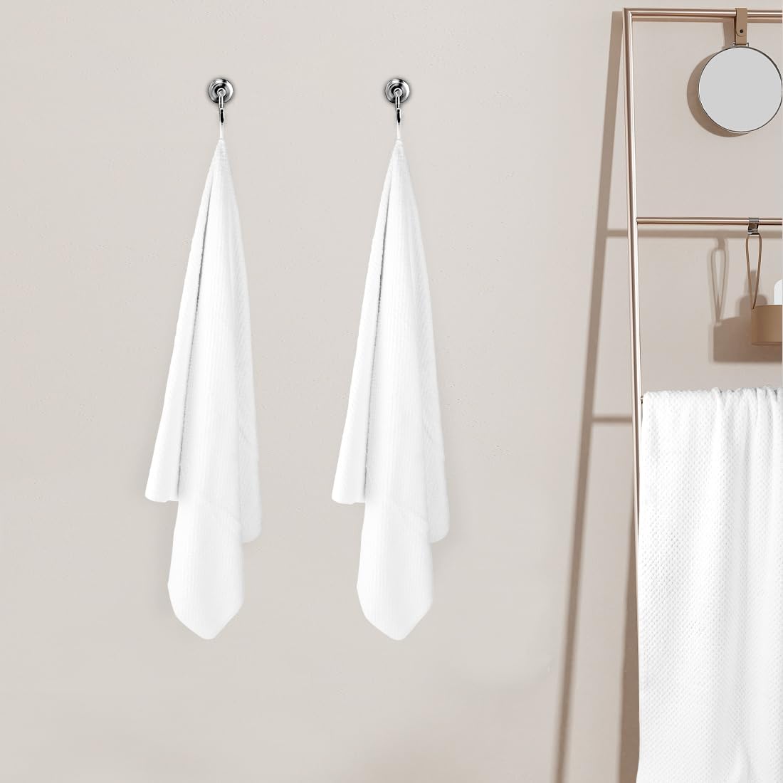 HOMEXCEL Bath Towel Set Pack of 4, 30 x 60 Inches Large Microfiber Bath Towels, Soft, Absorbent, and Quick Dry Towels for Bathroom, Pool, Beach, Swim, and Yoga, Large Bathroom Towels, White