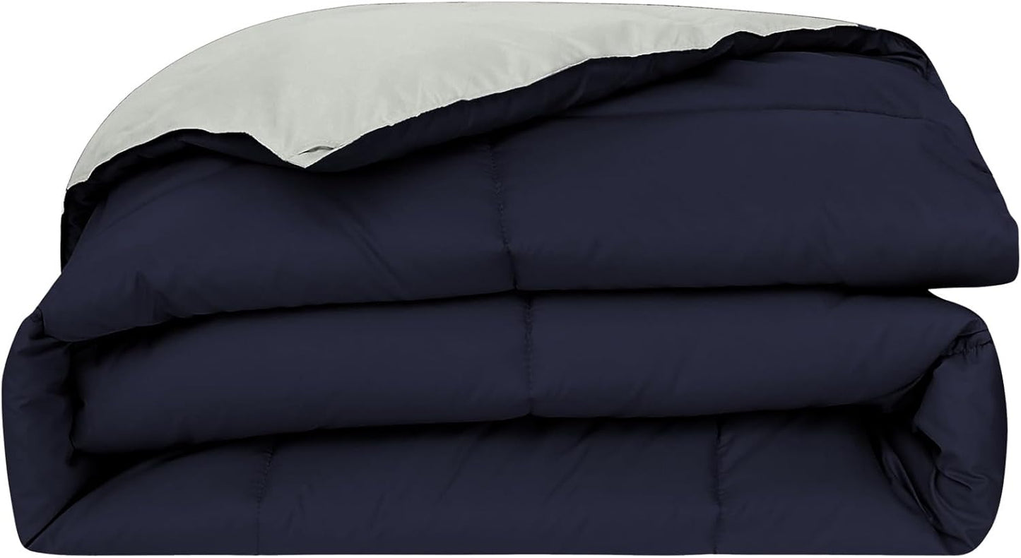 Modern Threads Down Alternative Reversible Comforter Navy/Silver Twin