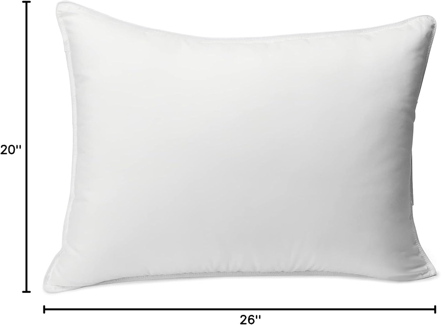 Amazon Basics Down Alternative Bed Pillows and Pillow Protector Case 2-Piece Set, 26 in x 20 in, Soft Density, Standard - Pack of 2, White