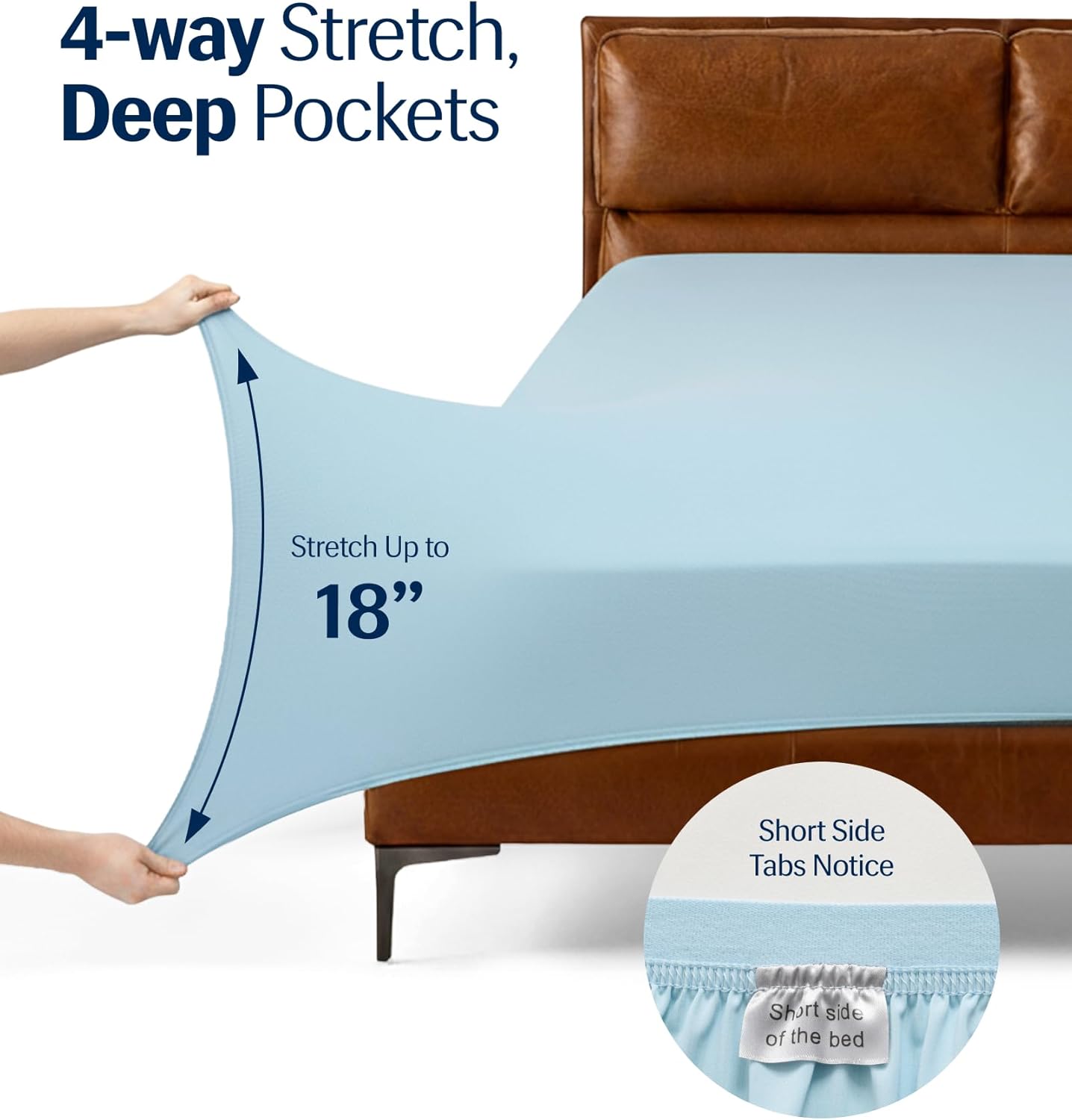REST® Evercool®+ Starter Sheet Set, Twin, Light Blue, Breathable Bed Sheets for Hot Sleeper and Night Sweats, with Pillowcases, Ionic+ Self-Cleaning Silver Yarn for Sensitive Skin, 3PCS No Flat Sheet