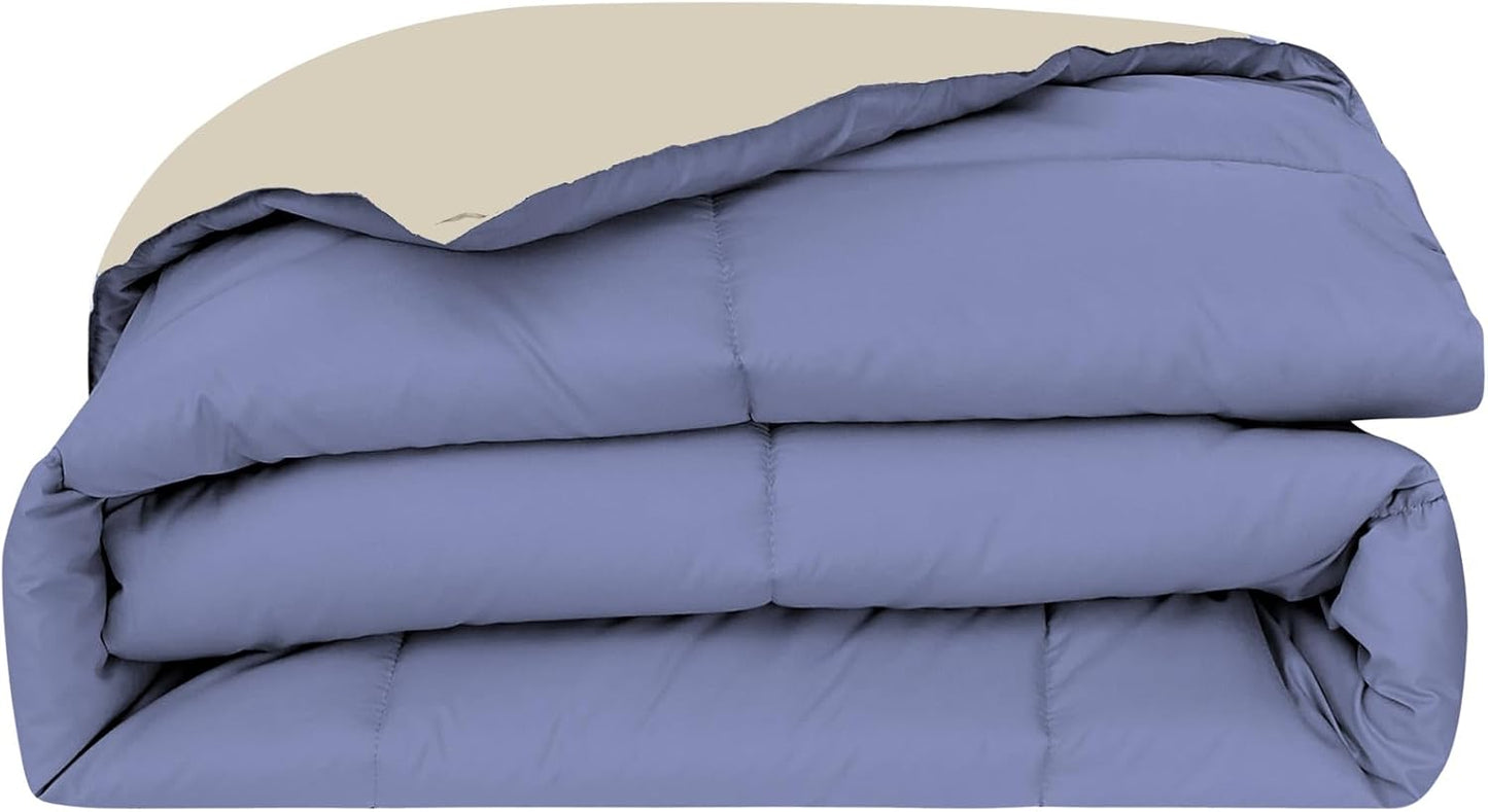 Modern Threads Down Alternative Reversible Comforter Blue/Cream King