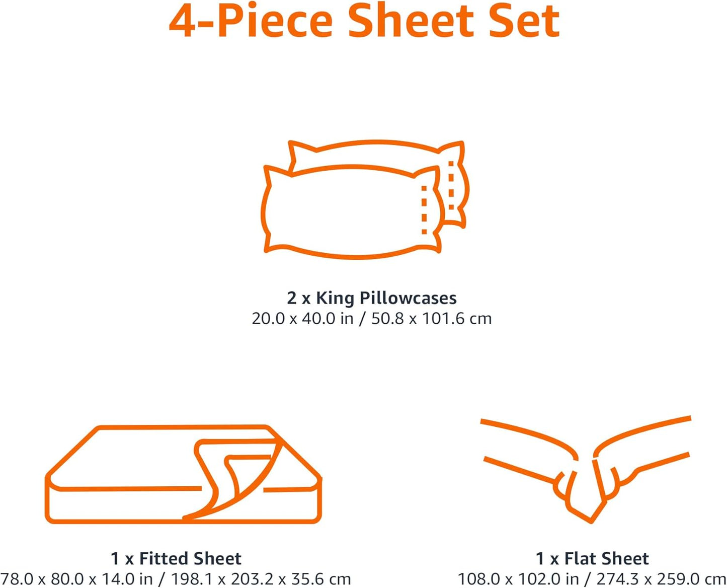 Amazon Basics Lightweight Super Soft Easy Care Microfiber 4 Piece Bed Sheet Set With 14-inch Deep Pockets - King, Grey Arrows,Printed