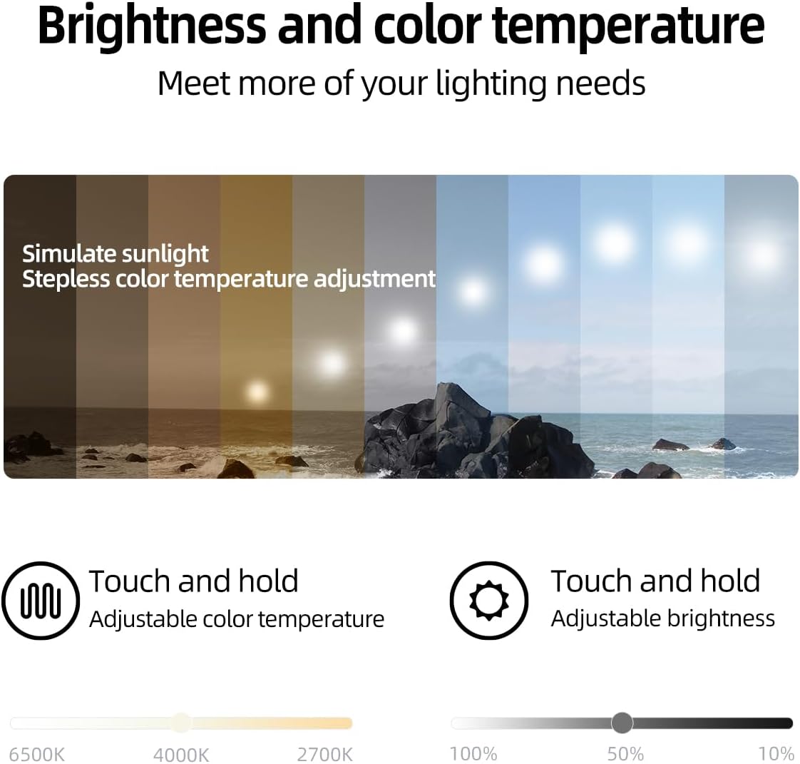 32"L x 20"W Arched LED Bathroom Mirror, Brushed Gold Frame, Backlit Vanity Mirror with Lights, Wall Mounted Lighted Mirror, Dimmable 3-Color Shatter-Proof Arch Smart Mirror, UL-Listed, CRI≥93