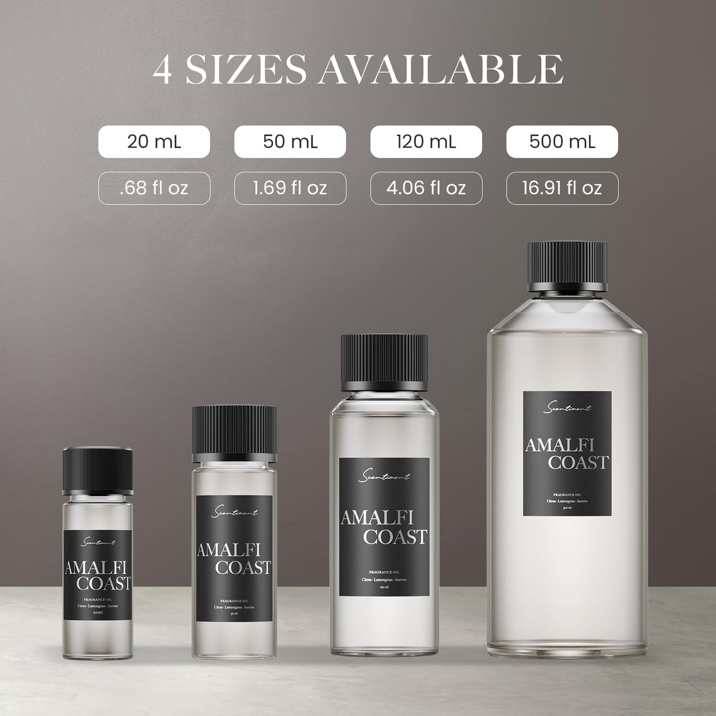 Scentiment Diffuser Oil - Amalfi Coast | Aromatherapy Fragrance | Inspired by Luxury Five Star Hotels | Notes of Bergamot, Lemongrass, Jasmine, Lily, Magnolia & Koa Wood (50 mL)