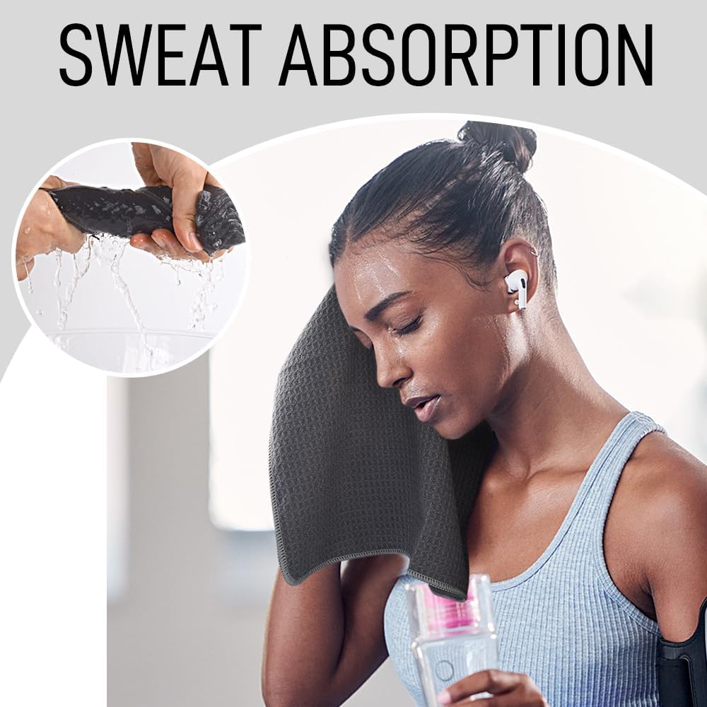 SUNLAND Microfiber Sports Workout Towels Fast Drying Fitness Sweat Towels for Men & Women Lightweight Multi-Purpose Gym Exercise Towel