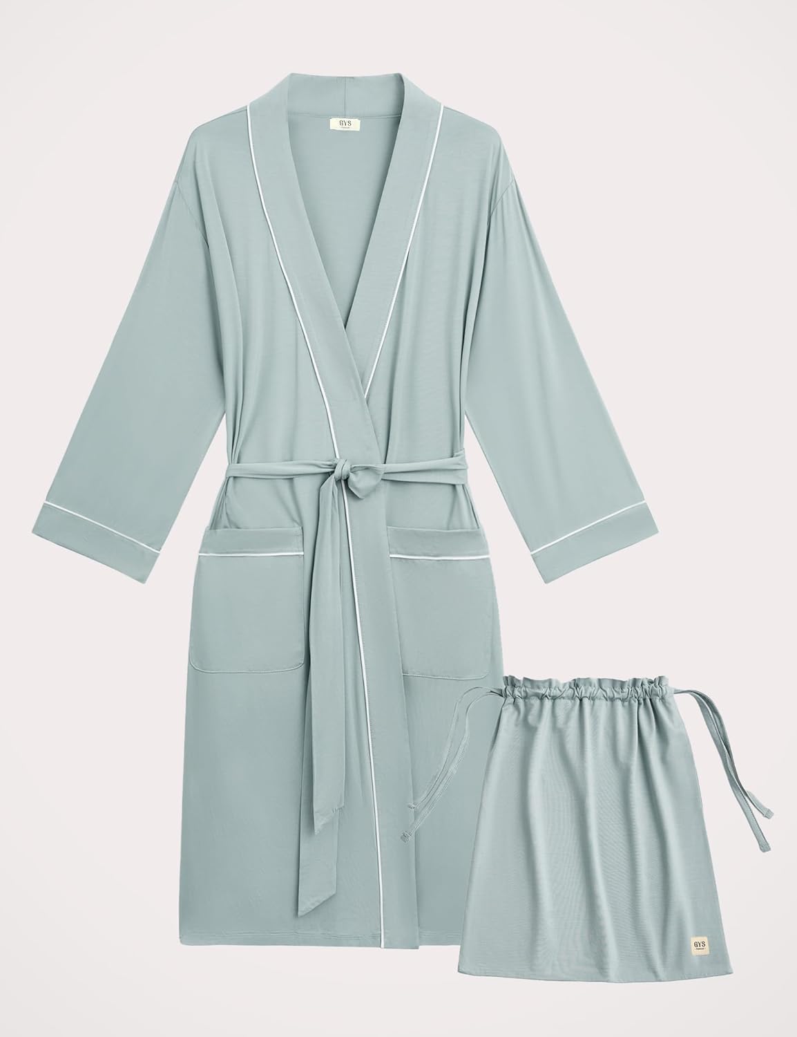 GYS Premium Viscose from Bamboo Robe for Women Long Sleeve Bathrobes Soft Kimono Robes