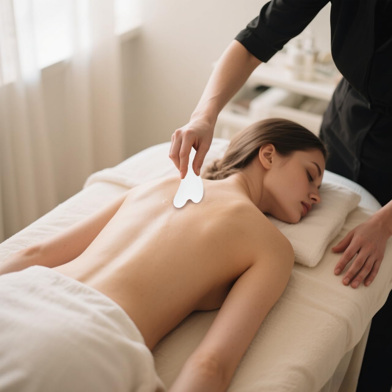 Jade Roller Gua Sha Beauty Pen Set, Face Roller Redness Reducing Skin Care Tools, Facial Tools for Face Massager,Relieve Fine Lines and Wrinkles,Self Care Gift for Women (White)