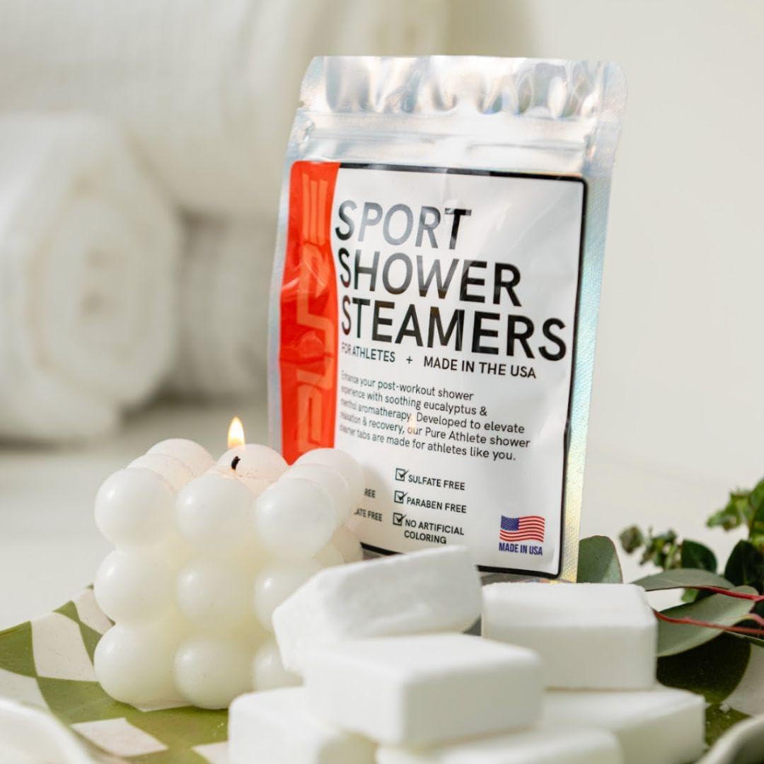 Sport Shower Steamers - Made in USA with Natural Eucalyptus Essential Oil, Aromatherapy, Stress and Sinus Relief, Muscle Recovery for Athletes, Best Christmas Stocking Stuffers for Runners