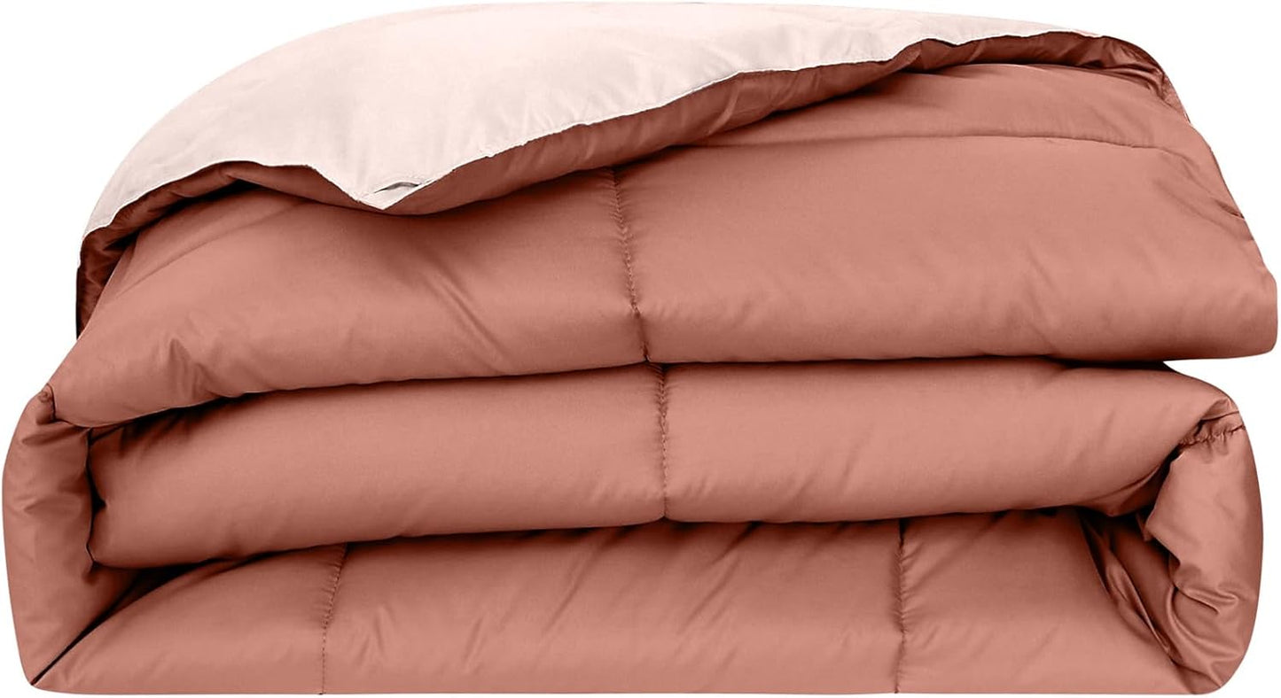 Modern Threads Down Alternative Reversible Comforter Dark Rose/Pink Twin