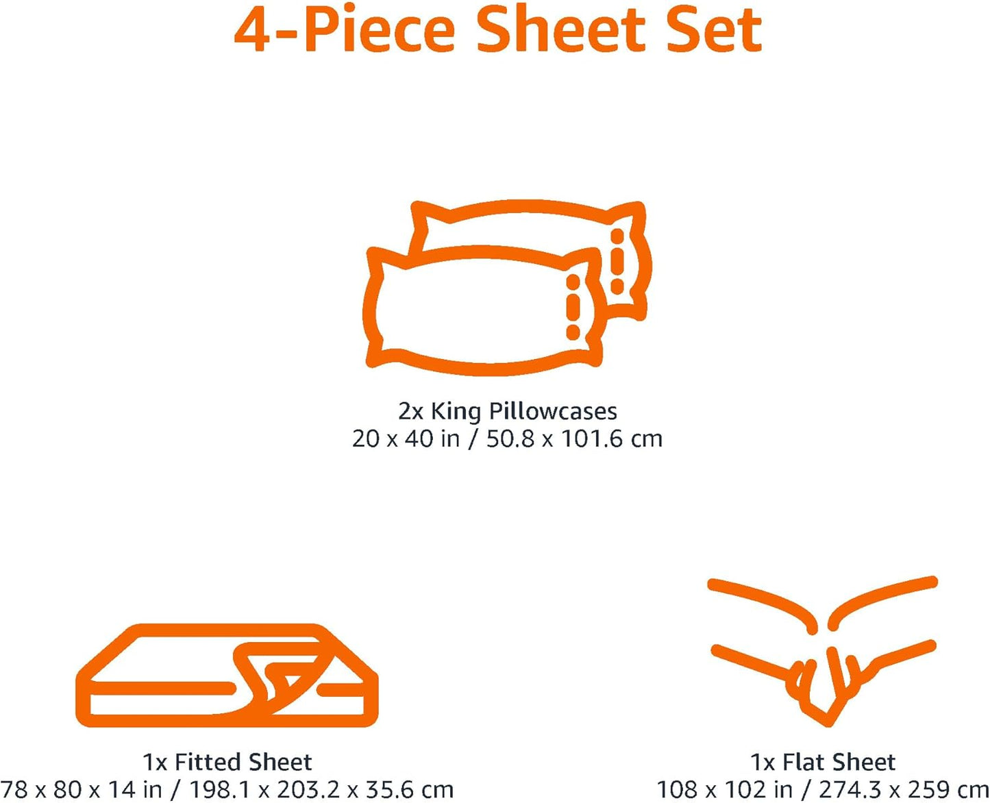 Amazon Basics 4 Piece Bed Sheets Set, 100% Cotton Jersey, Includes Super Soft, Flat and Fitted Sheets, Pillowcase, King, Sky Blue, Solid