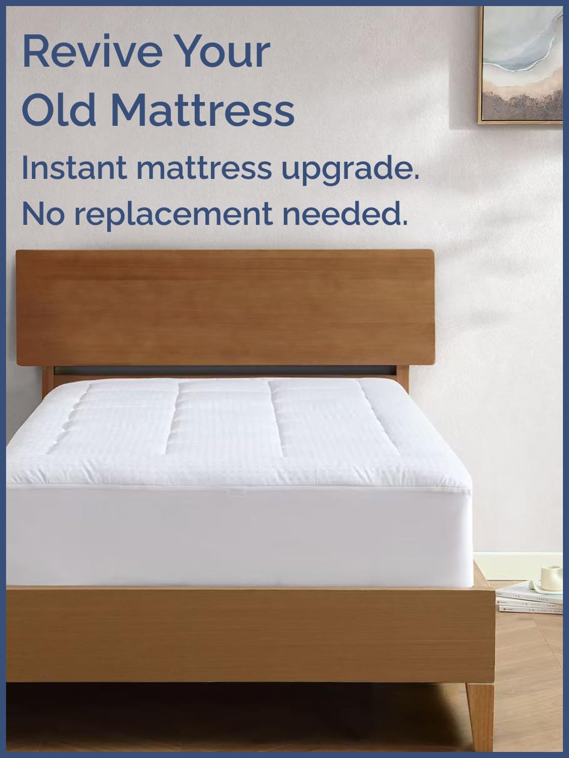 Mattress Pad Twin XL Size – Quilted Fitted Mattress Protector – Cotton Pillow Top Cover w/ 8-16" Deep Pockets – Thick & Plush – Cooling, Breathable and Noiseless – Machine Washable – 39 x 80 (White)
