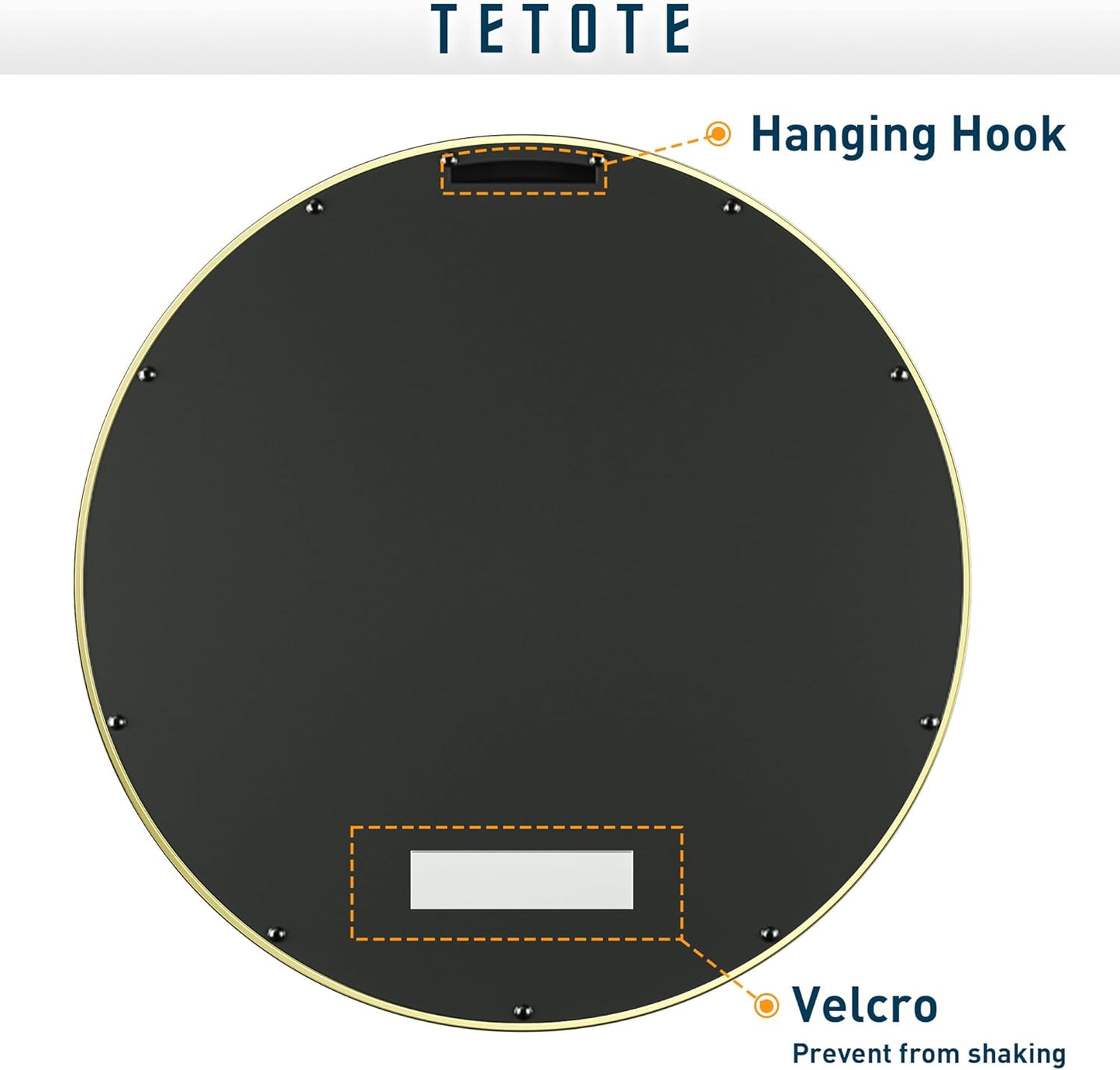 TETOTE Round Gold Bathroom Mirror, 30 Inch Circle Mirrors for Vanity, Champagne Gold Modern Brushed Metal Framed Wall Mounted Farmhouse Decorative Entryway Mirror Shatterproof