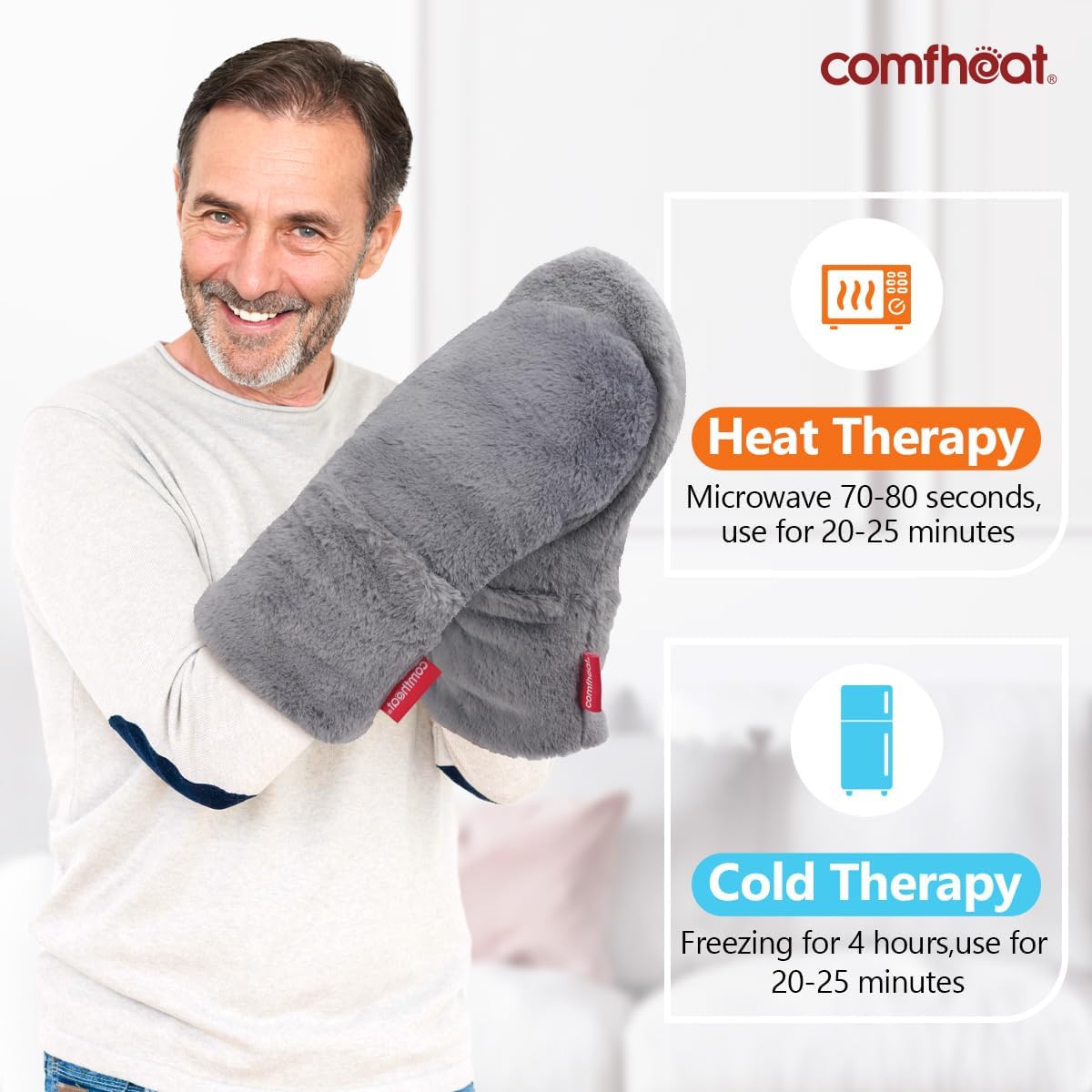 Microwavable Heating Mittens for Hand and Fingers to Relieve Arthritis Pain Heated Hands Mitts Moist Heat Therapy Relief for Stiff, Raynauds, Carpal Tunnel, Lavender Scented Gloves Washable