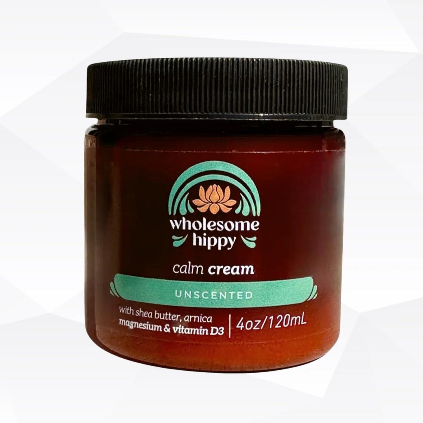 Wholesome Hippy Calm Cream – All Natural Body Butter with Magnesium, Vitamin D3, Shea, Arnica & Turmeric – Vegan Moisturizer for Sensitive Skin & Self-Care – 4oz