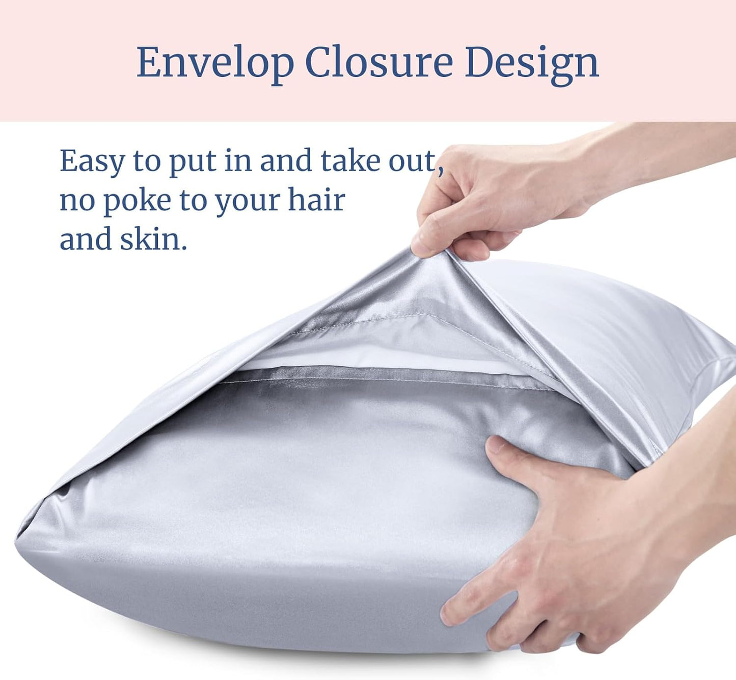 BEDELITE Satin Pillowcase for Hair and Skin, Super Soft Similar to Silk Pillow Cases 4 Pack with Envelope Closure, Cooling Pillowcases for Women Men (20"x26" Standard Size, Evening Haze)