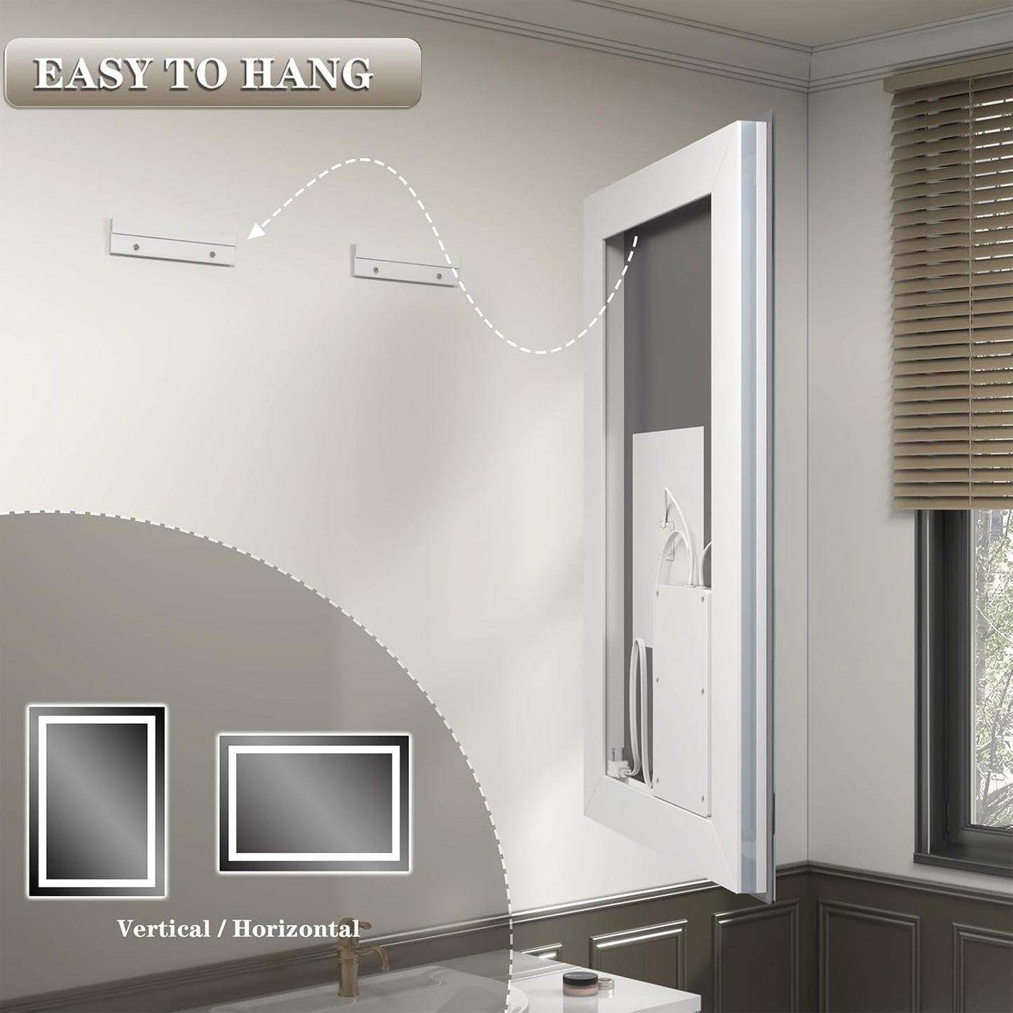 30 x 36 LED Bathroom Mirror for Vanity, Rectangle Lighted Vanity Mirrors with Lights, Dimmable, Anti-Fog, Shatter-Proof, ETL Listed (Front Lighted + Backlit)