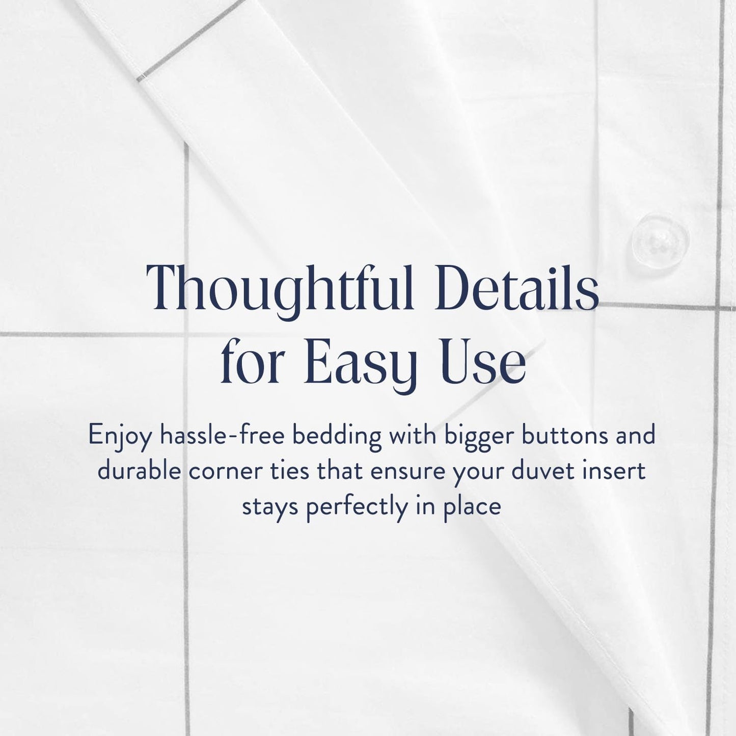Brooklinen Luxury Sateen Duvet Cover - 100% Cotton, King/California King Size in Window Pane with Extra-Long Corner Ties and Button Closure - Best King/Cali King Duvet Covers