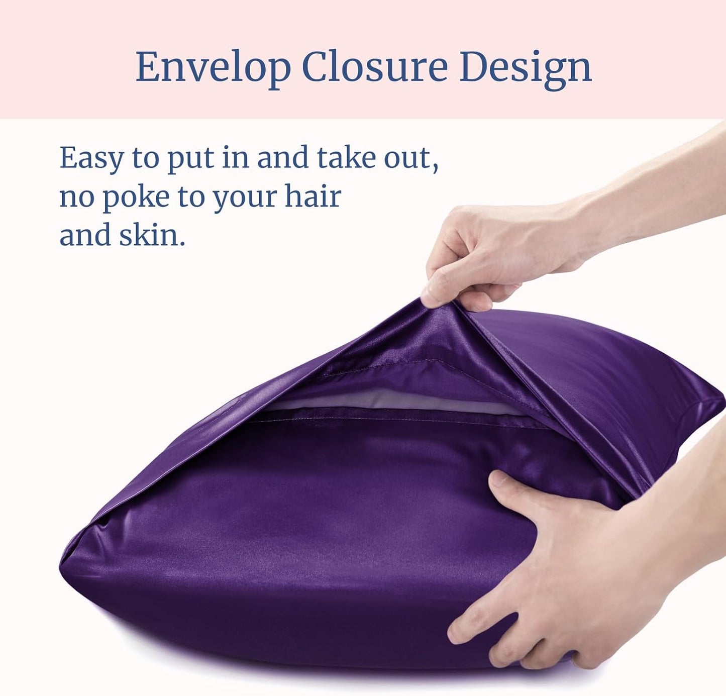 BEDELITE Satin Pillowcase for Hair and Skin, Super Soft Similar to Silk Pillow Cases 4 Pack with Envelope Closure, Cooling Pillowcases for Women Men (20"x40" King Size, Plum Purple)