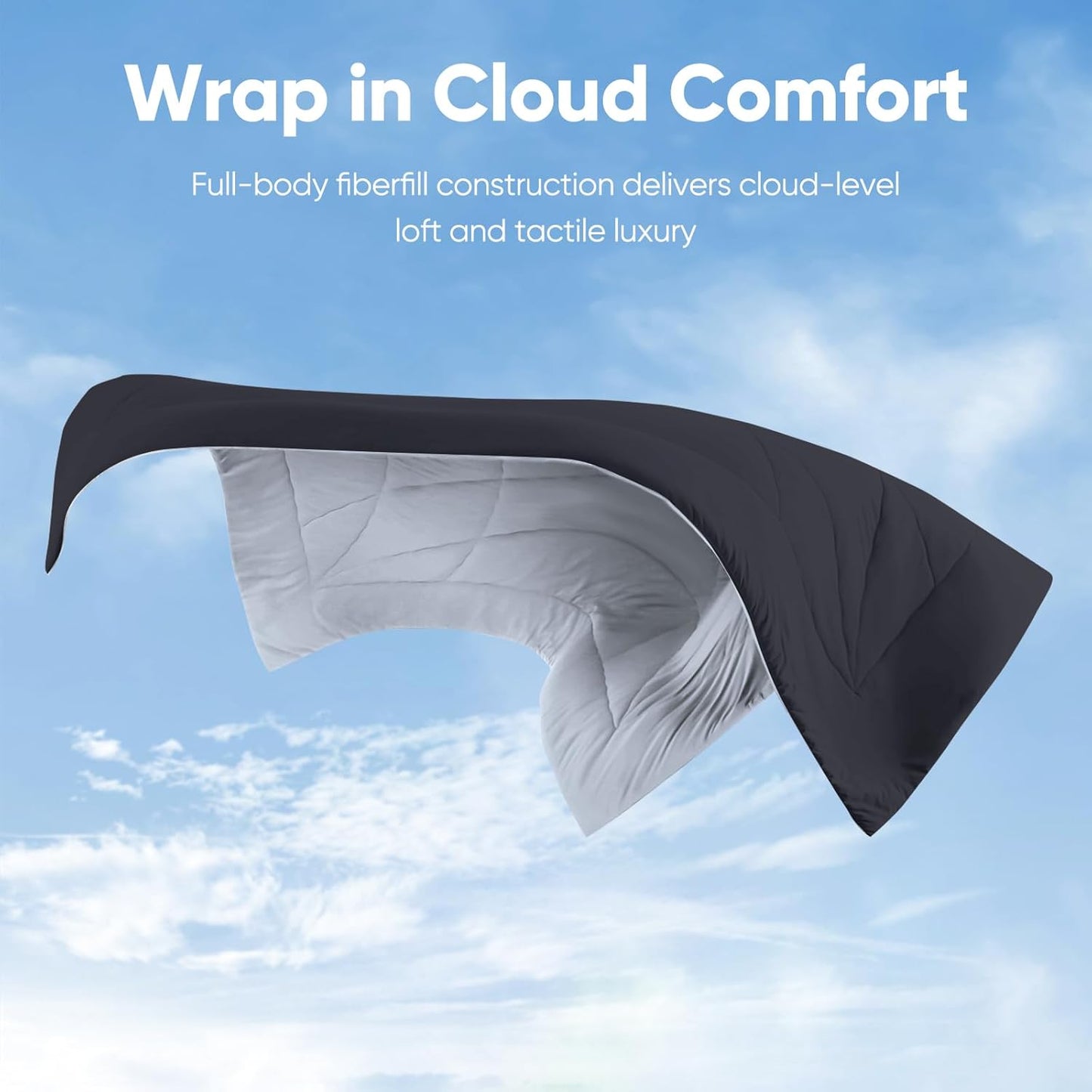 Elegear Cooling Comforter Twin Absorbs Body Heat to Keep Cool, Cooling Blanket for Hot Sleepers Japanese Arc-Chill 3.0 Cool Tech Fabric Summer Comforter Hypo-Allergenic Cooling Quilt - Black/Gray