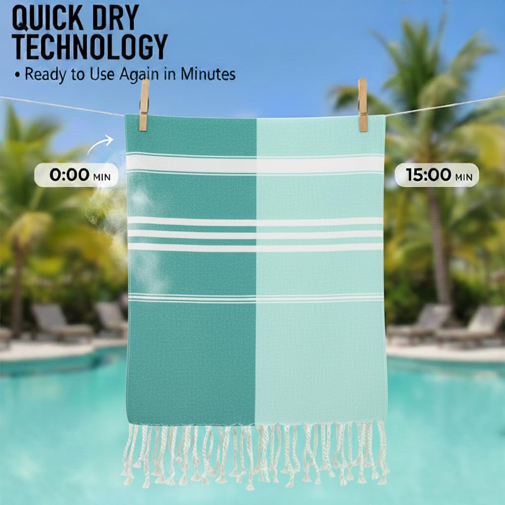 6 Pack Cotton Turkish Beach Towel Lightweight Thin Travel Vacation Essentials Oversized XL Towels Set for Pool Swim Bath Camping Cruise Accessories Absorbent Quick Dry Sand Free Bulk clearance Striped