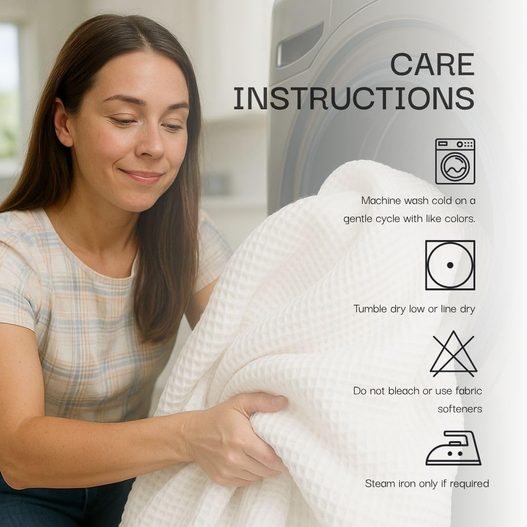 Salt Earth GOTS Certified 100% Organic Cotton Throw Blanket, 60" X 80" Waffle Blankets & Throws for Bed, Throw Blanket for Couch,Modern and Cozy Blanket, All Seasons, Comfy Soft Blanket (Parchment)