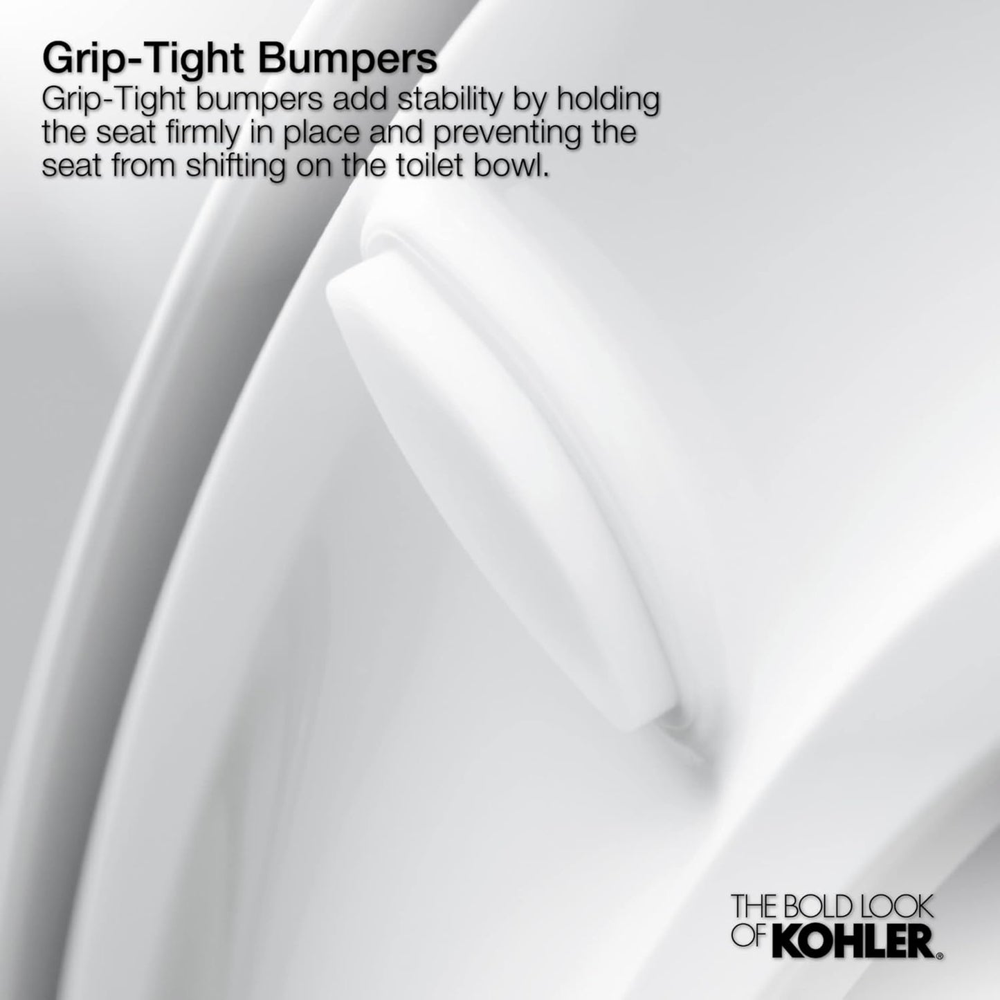 KOHLER K-4636-96 Cachet Quiet Close Elongated Toilet Seat, Slow Close Lid and Seat, Grip-Tight Bumpers and Installation Hardware, Biscuit