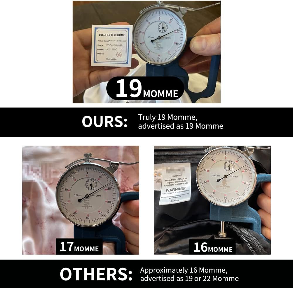 ALASKA BEAR Silk Pillowcase for Hair and Skin, 100% Mulberry Silk Pillow Cases Queen Size for Beauty and Cool Sleep, Scrunchy Gift Set, Natural White(1pc, Ivory)