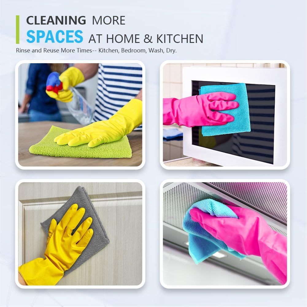 AIDEA Microfiber Cleaning Cloth-100PK, Soft Microfiber Towels for Cars, Absorbent Cleaning Rags, Lint-Free Streak-Free Wash Cloths for House, Kitchen, Window(12in.x16in.)