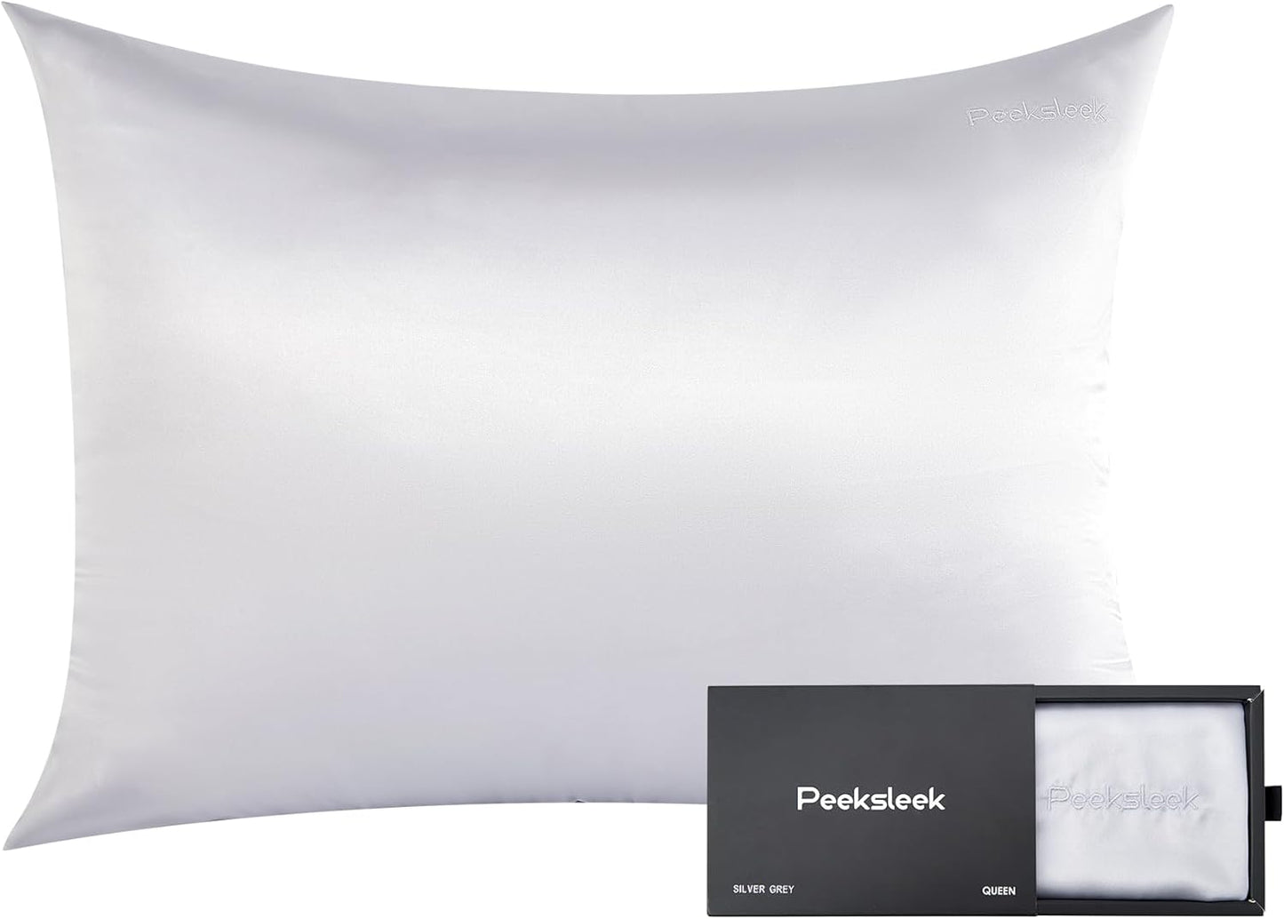 100% Mulberry Silk Pillowcases with Zipper– Luxurious, Anti-Aging Pillow Covers, 22 Momme 6A Grade Silk Pillow Cases 2 Pack for Hair and Skin Care (White, Queen (U.S. Standard))