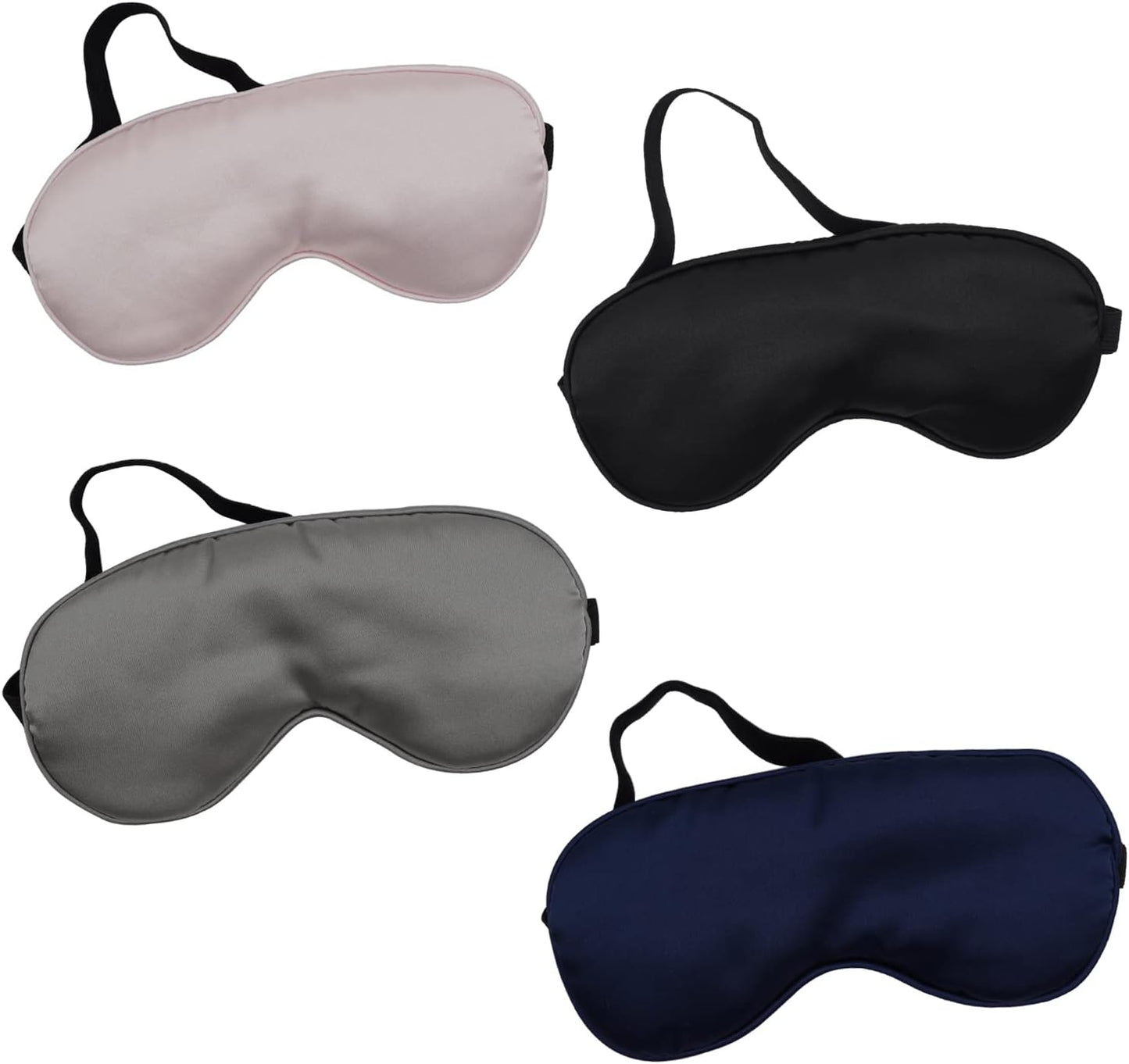 4 Pack Eye Mask for Sleeping Silky Soft Satin Blindfold Adjustable Strap Night Eye Cover for Women Men