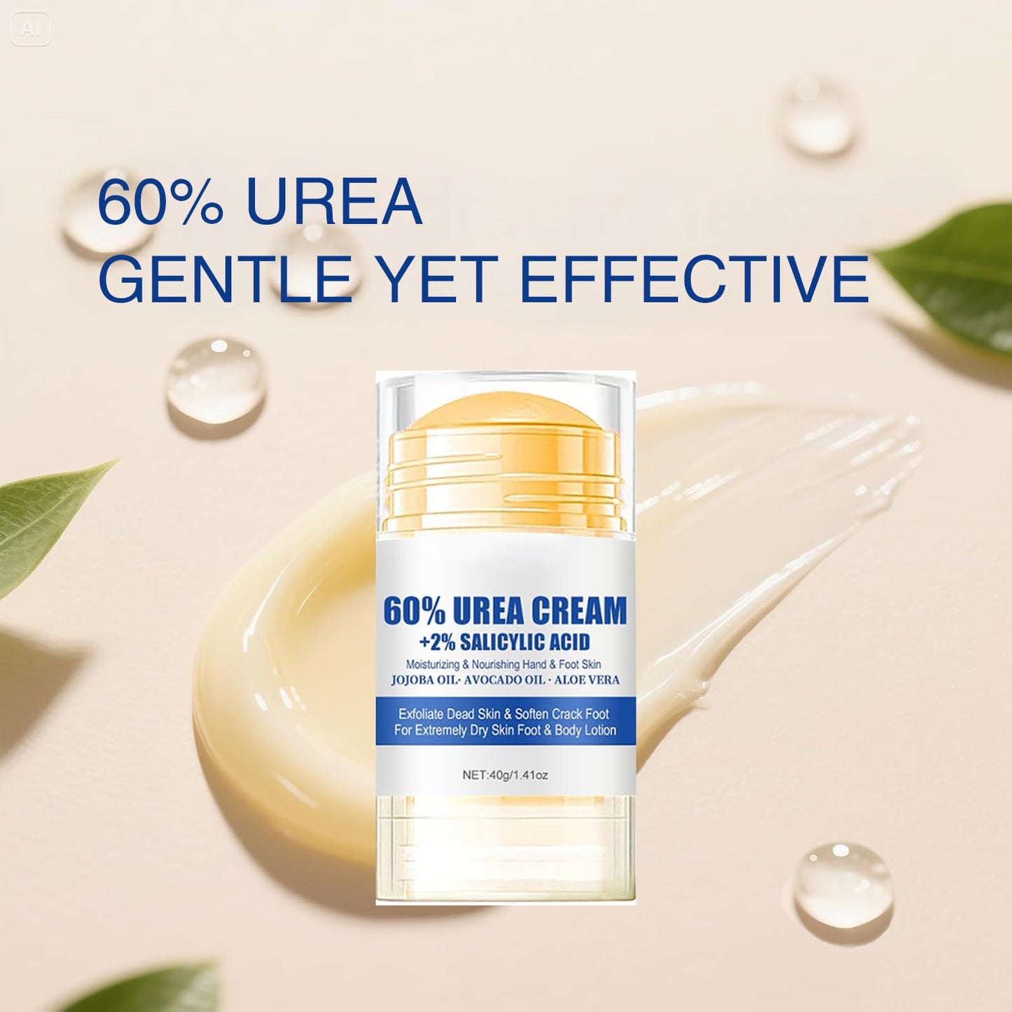 60% Urea Foot Cream Care Stick for Feet Plus 2% Salicylic Acid, 2026 New Urea Heel Stick Cream 60 Percent Foot Callus Remover Cream for Feet Maximum Strength, for Dry Cracked Heels, Hands, Knees (3)