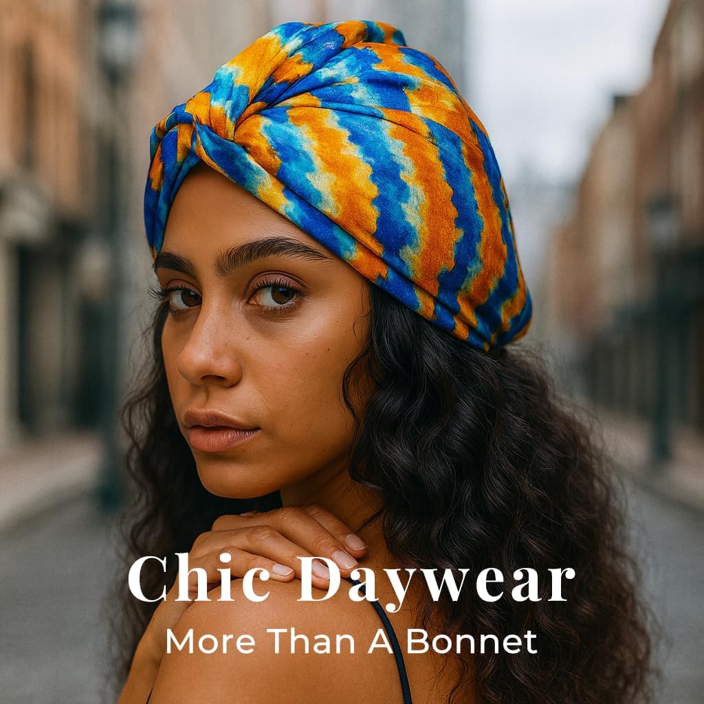 100% Mulberry Silk Bonnet, Double-Layered Hair Bonnet for Sleeping Women, Pure Silk Turban, Night Sleep Hair Wrap