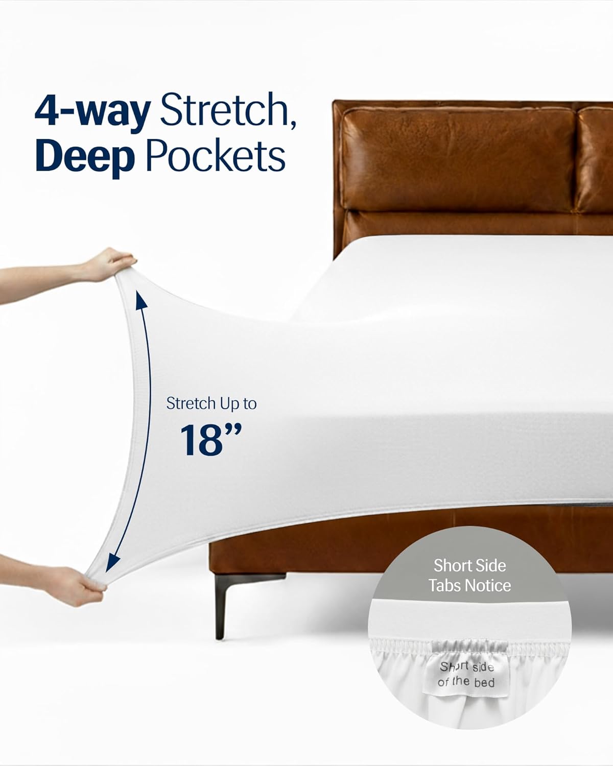 REST® Evercool®+ Starter Sheet Set, Full Size, White, Breathable Bed Sheet for Hot Sleeper and Night Sweats, with Pillowcases, Ionic+ Self-Cleaning Silver Yarn for Sensitive Skin, 3PCS No Flat Sheet