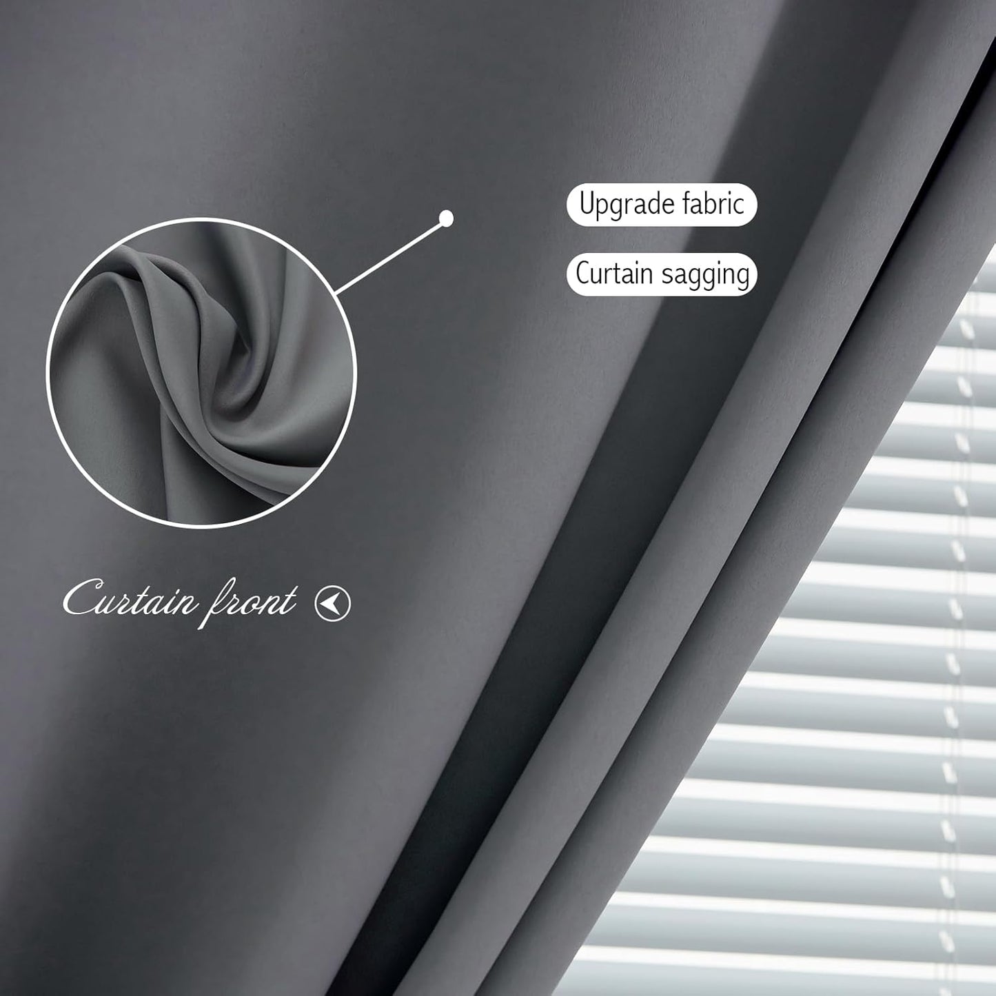 Magic Tape Stick On Curtains Window Shades Pull Down Blackout Window Cover Blackout Curtains for Bedroom No Drillng Self Adhesive Curtains No Rod Small Curtain, 59" W X 71" L, Grey, 1 Panel