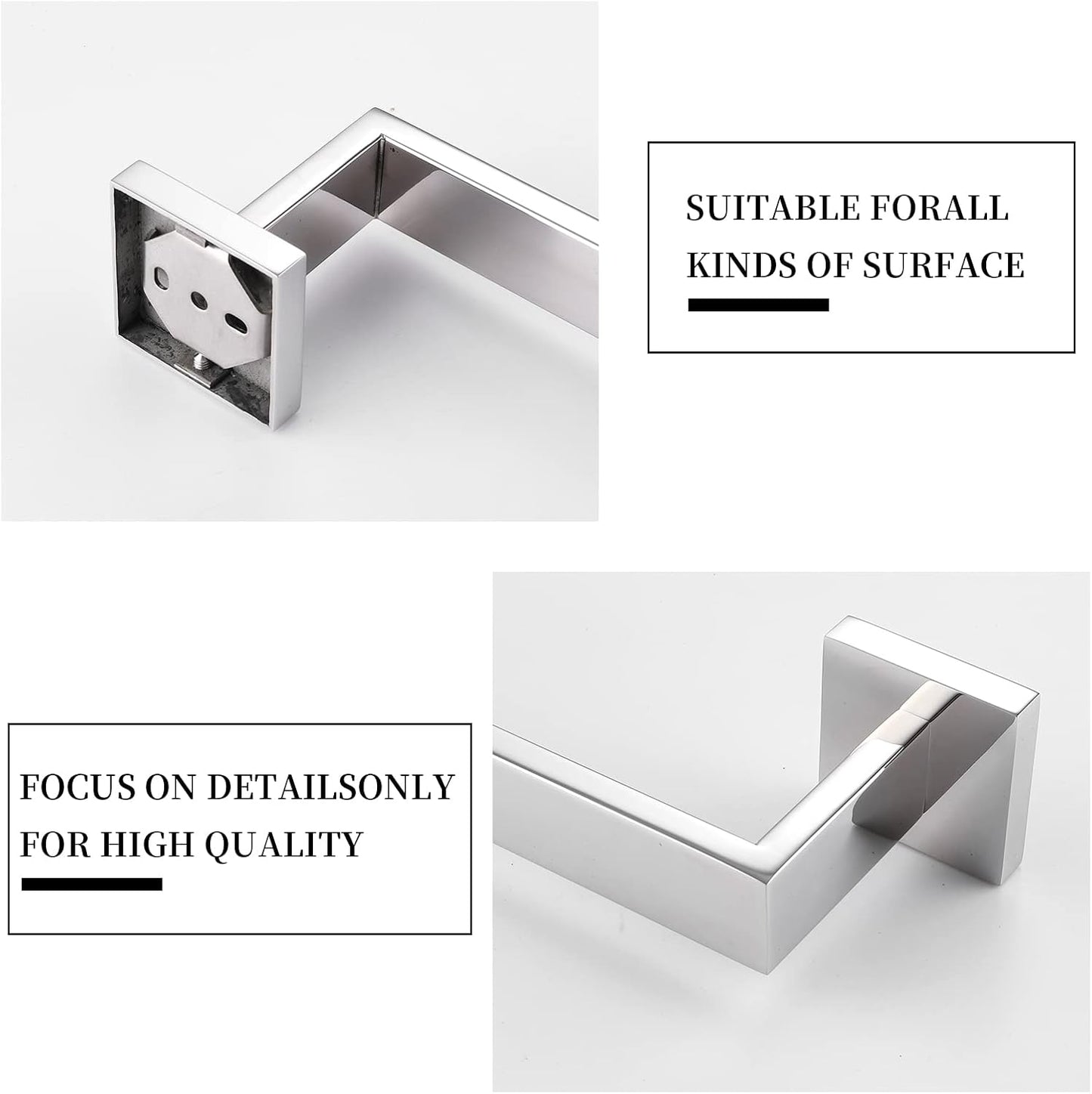 LANC 2-Pack 16-Inch Towel Bars for Bathroom Wall Mount, Total-18 Chrome Single Towel Racks Hand Towel Holders SUS304 Stainless Steel Towel Hanger Polished Towel Rods,A8804-4CP
