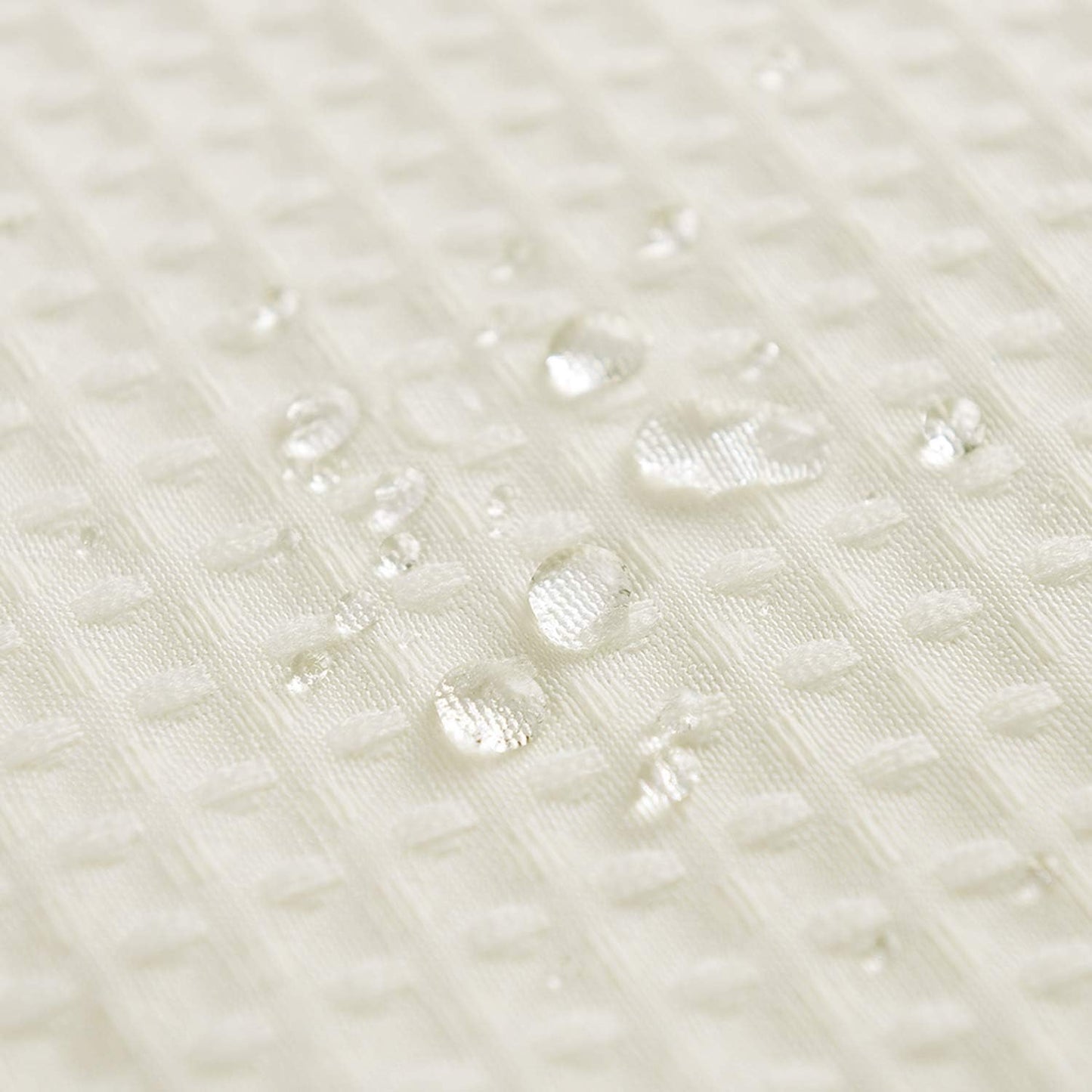 Barossa Design X-Long Fabric Waffle Weave Shower Curtain 96 inch Height, Hotel Luxury Spa, 230gsm Heavyweight, Water Repellent, Machine Washable, Cream, 71X96