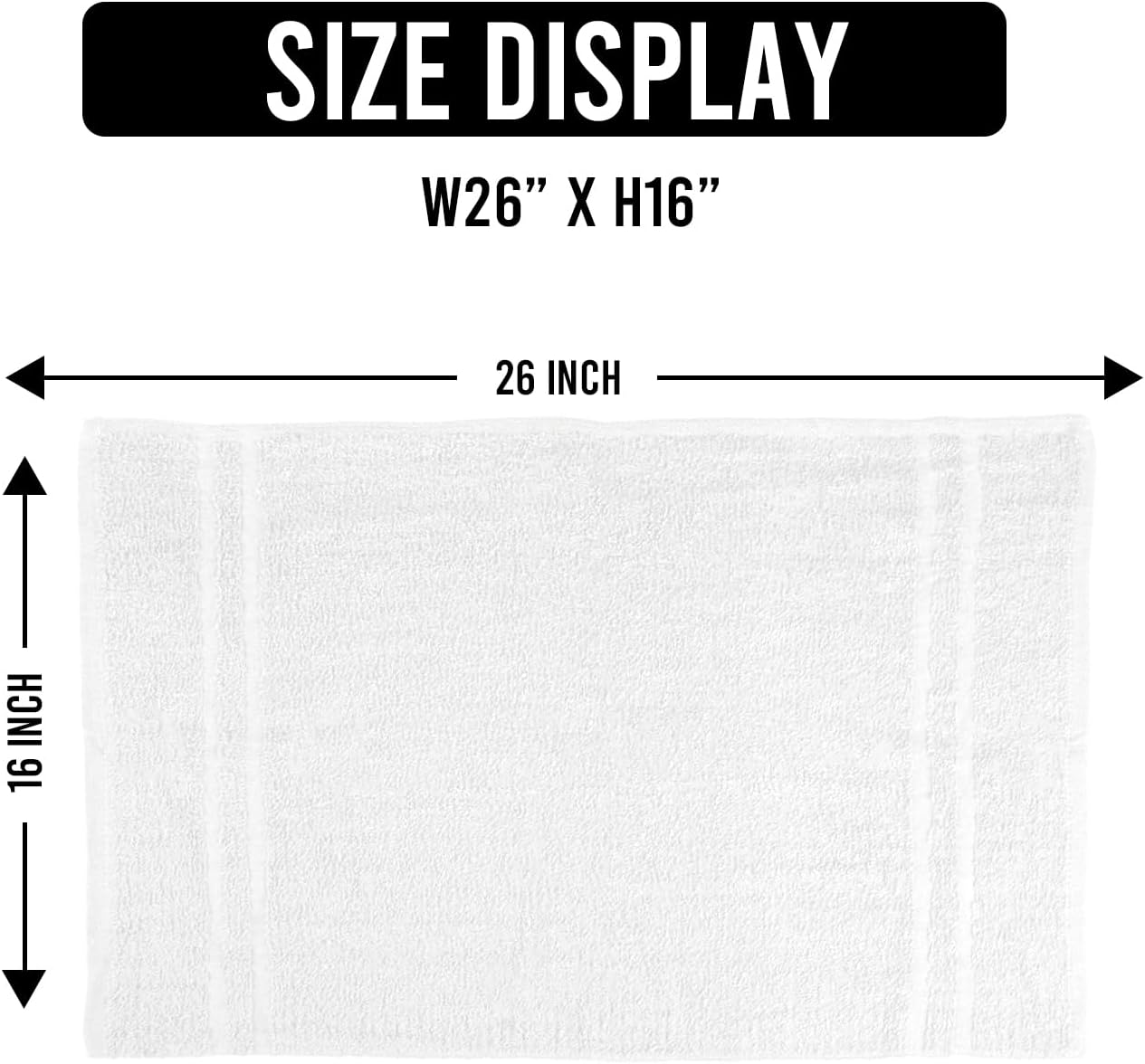 24 Pack White Hand Towels 100% Cotton Spa Towel – 16x27 inches Highly Absorbable Facial Towels Gym, Hair, Face, Bulk Small Towels (Not Bleach Proof)