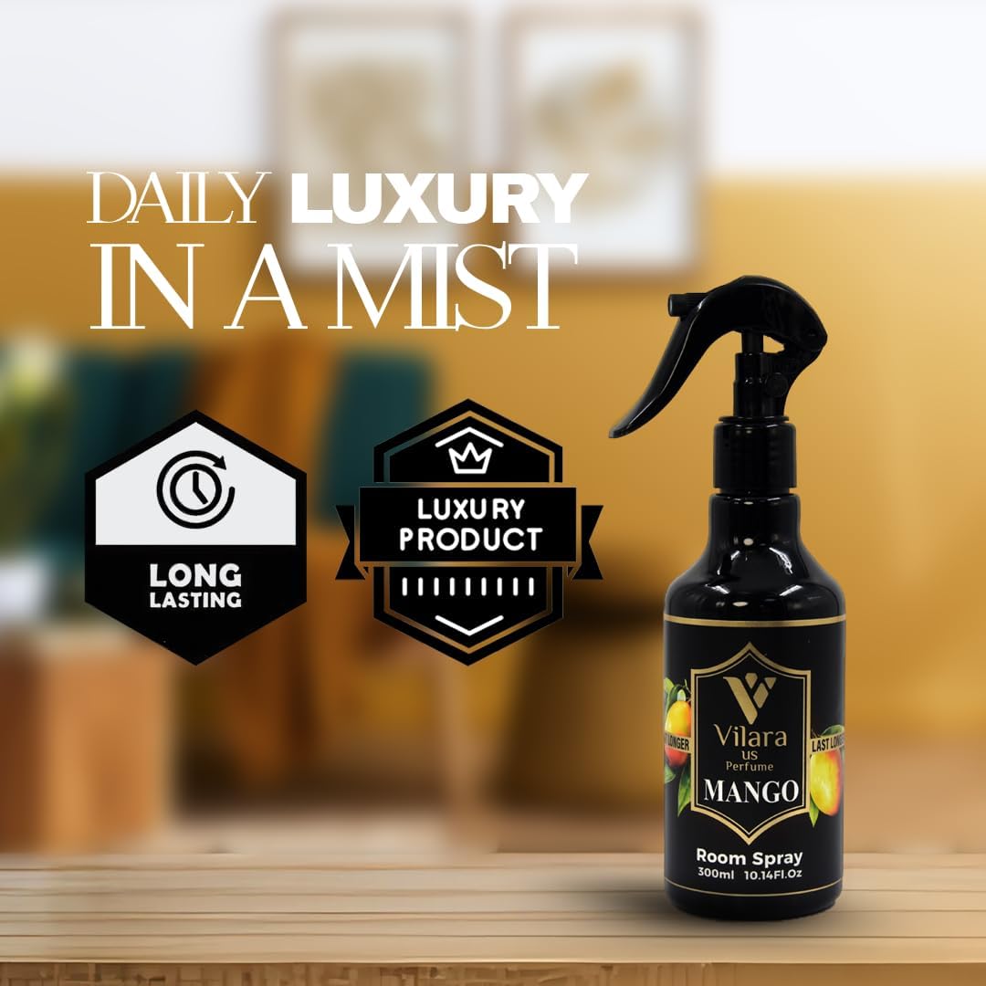Room Spray Freshener - Long-Lasting Luxury Scents - Room and Linen Spray for Bedding, Sheets, Fabric, Furniture for Aromatherapy - 10.14 fl oz (Mango)