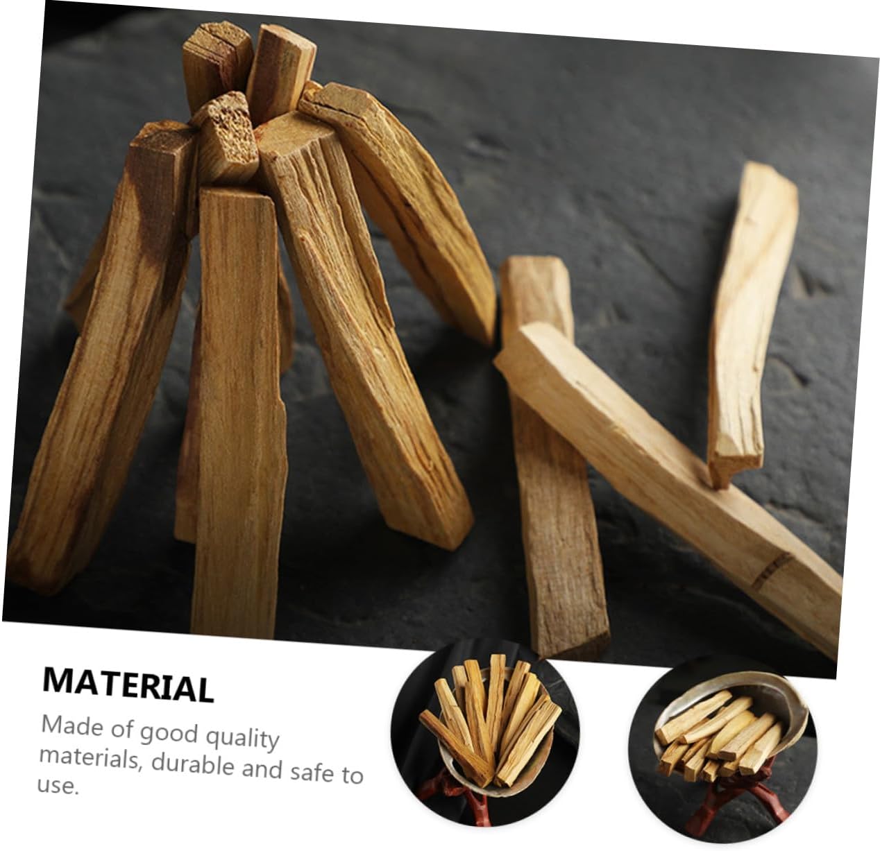 2Pcs Santo Wood Incense Sticks for Meditation and Smudging Natural Sacred Brazilian Smudge Sticks for Home Yoga Office and Ceremony Fragrance to Sleep and Negative Energy